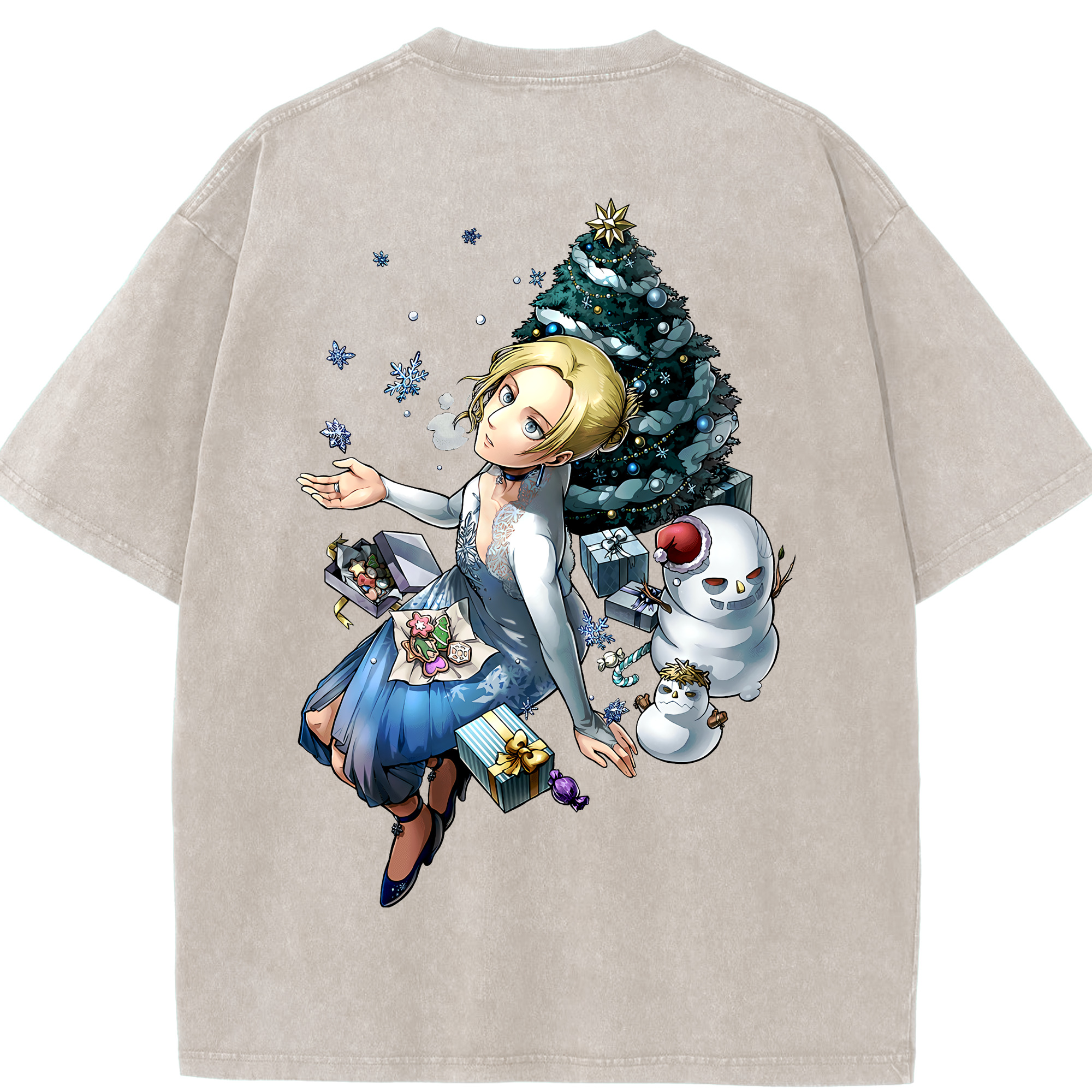 （画像用） 進撃の巨人 アニ・レオンハート Attack on Titan Annie Leonhart 綿100% ヴィンテージ風 半袖Tシャツ（背面プリント）