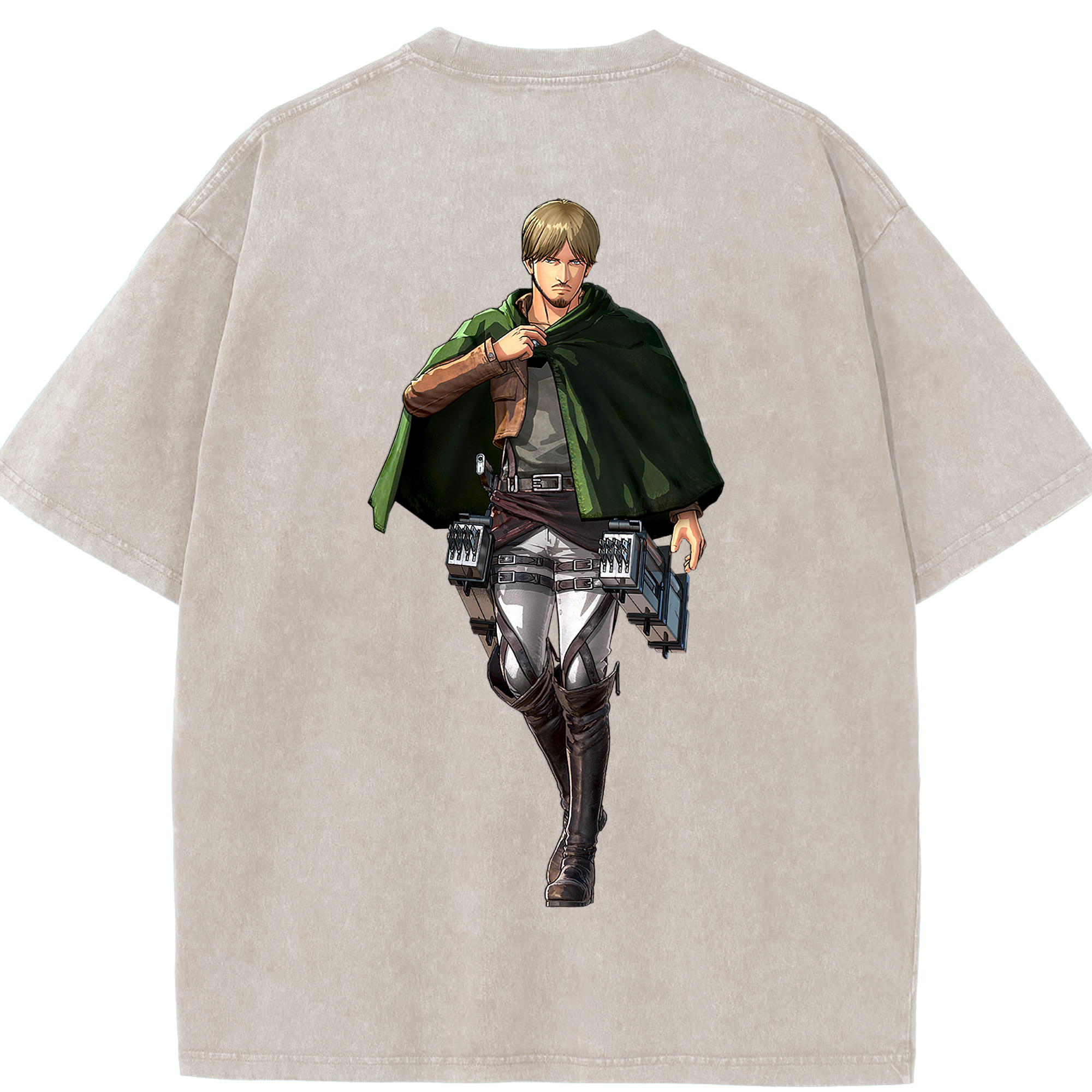 （画像用） 進撃の巨人 ミケ·ザカリアス Attack on Titan Mike Zakarius 綿100% ヴィンテージ風 半袖Tシャツ（背面プリント）