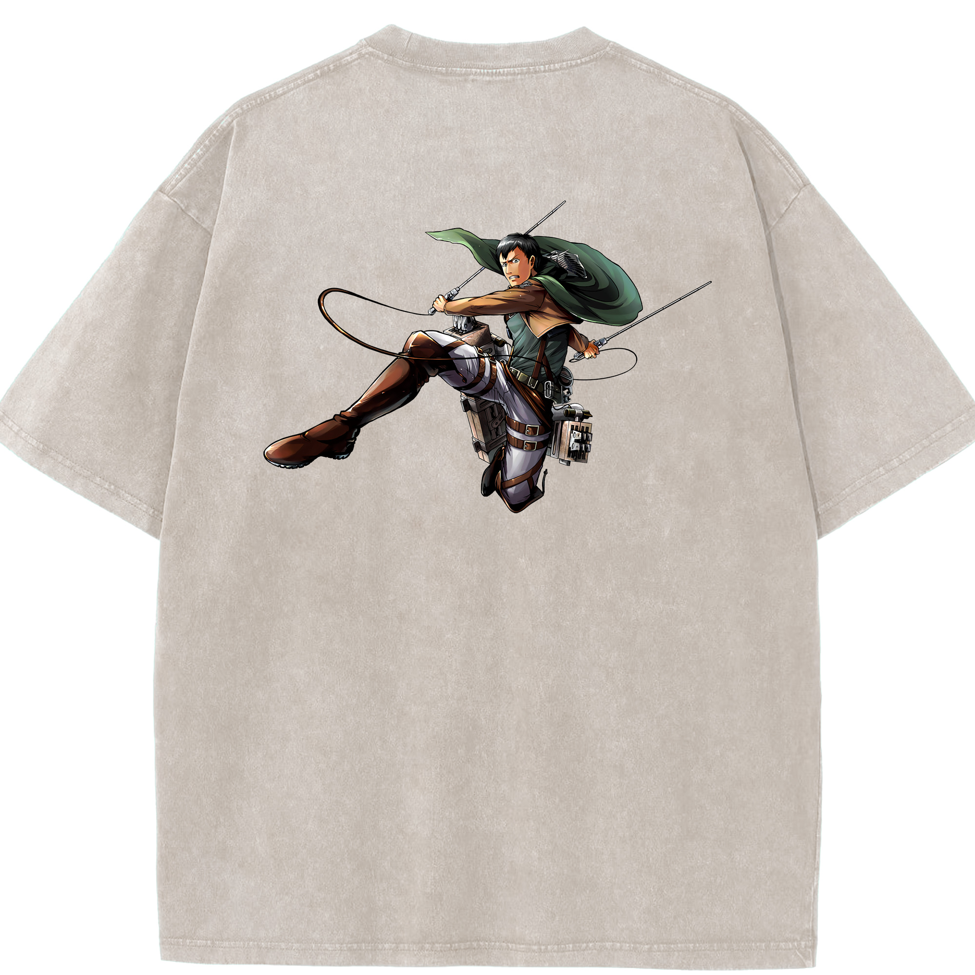 （画像用） 進撃の巨人 ベルトルト・フーバー Attack on Titan Bertholdt Hoover 綿100% ヴィンテージ風 半袖Tシャツ（背面プリント）
