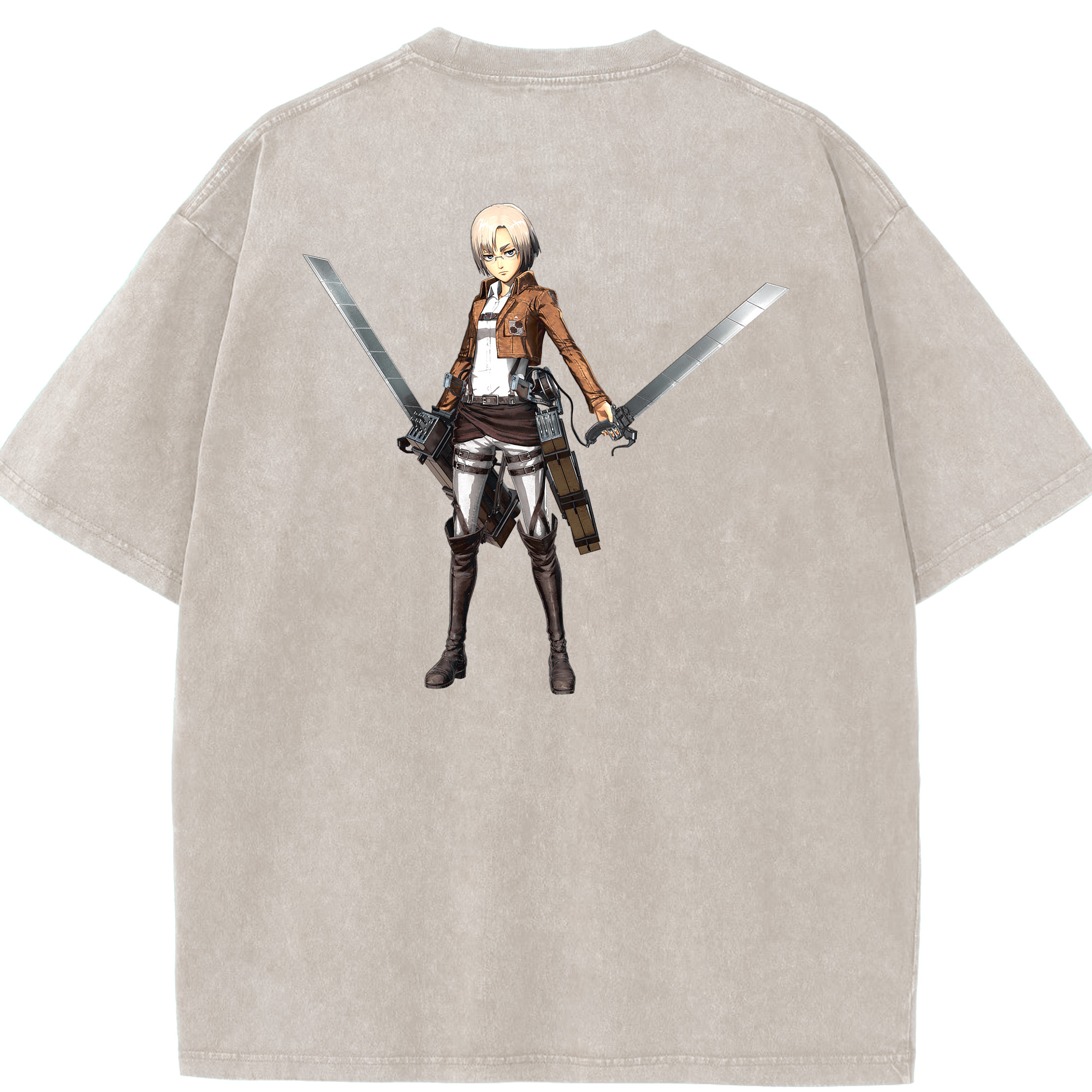 （画像用）  綿100% ヴィンテージ風 半袖Tシャツ（背面プリント）
