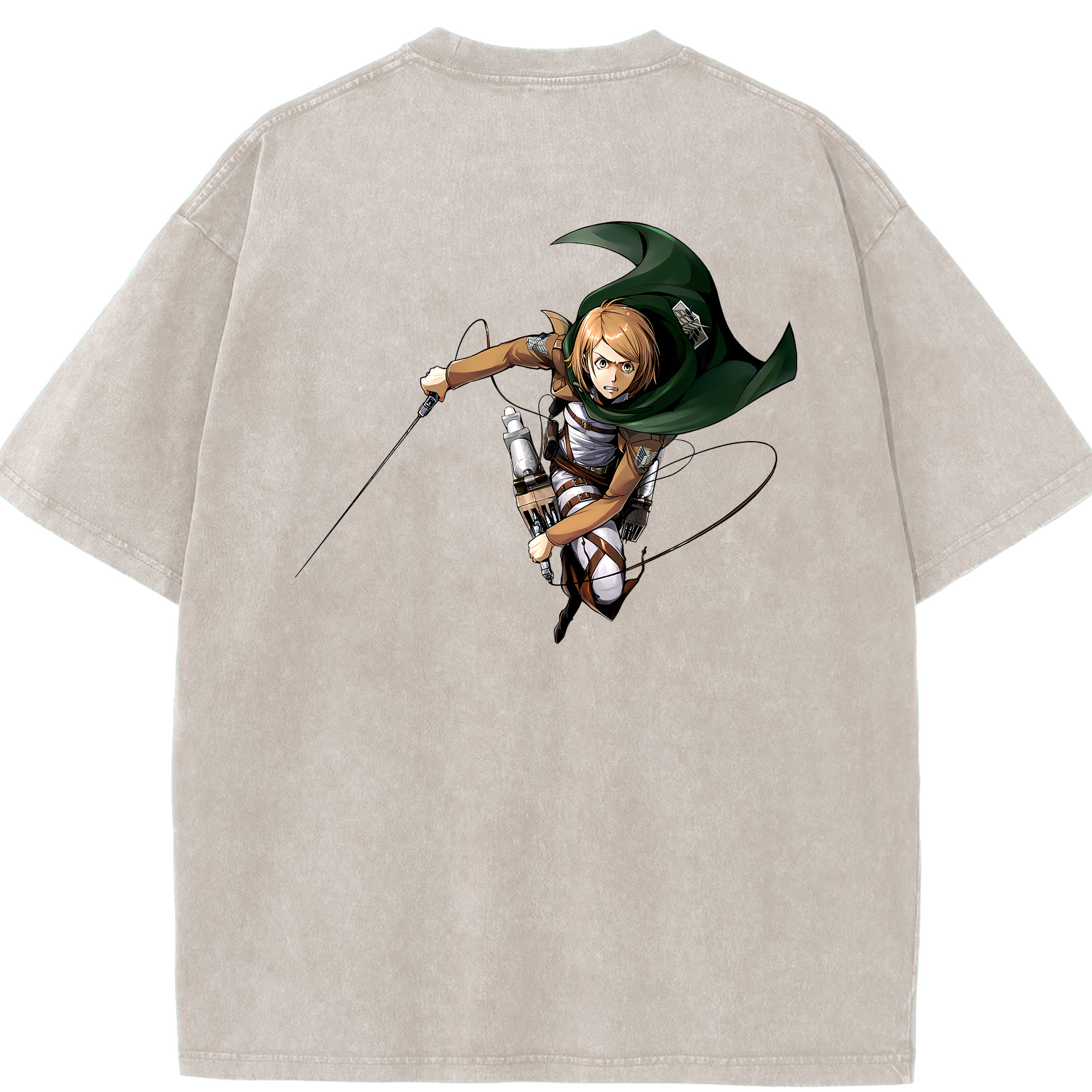 （画像用） 進撃の巨人 ペトラ·ラル Attack on Titan Petra Rall 綿100% ヴィンテージ風 半袖Tシャツ（背面プリント）