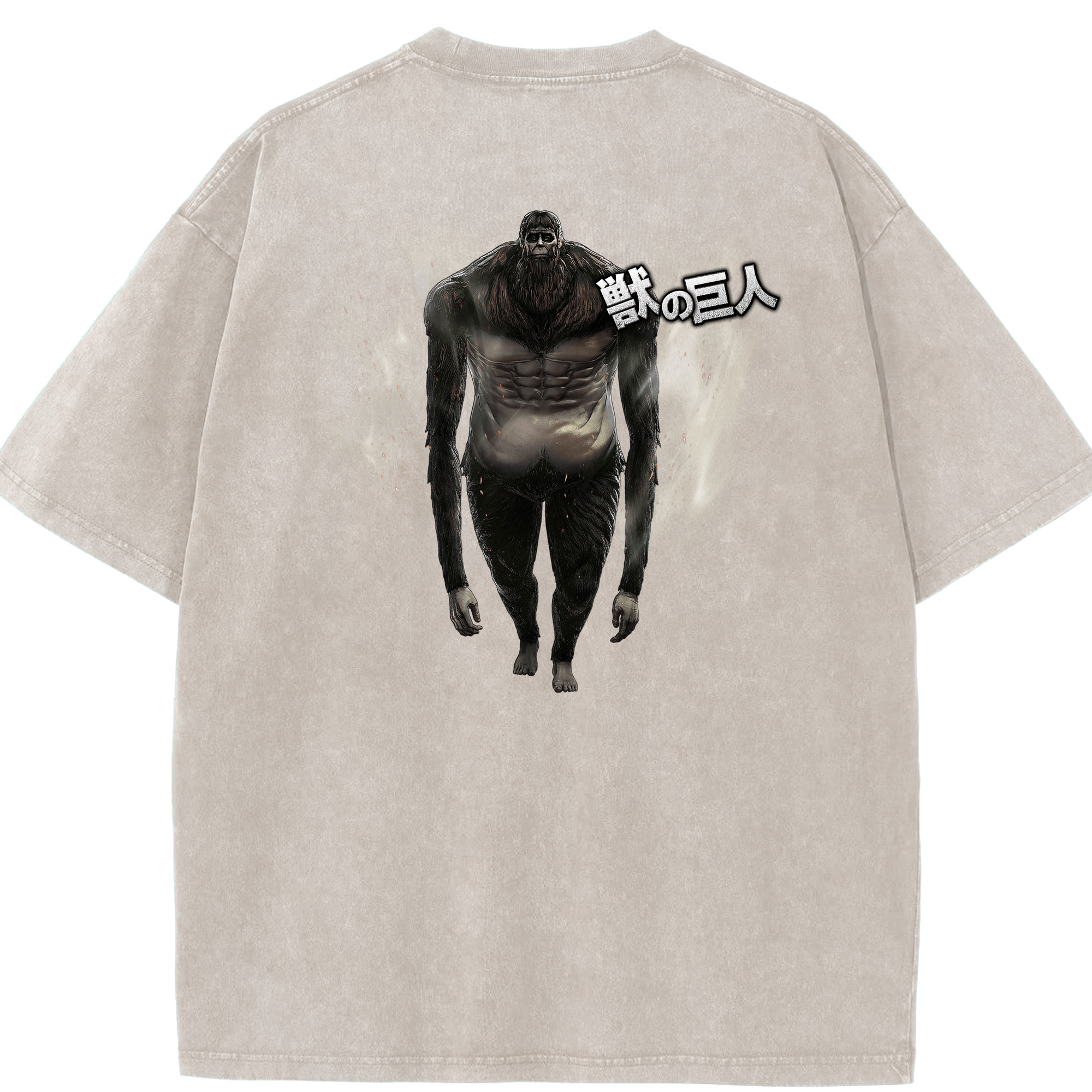 （画像用） 進撃の巨人 Attack on Titan 綿100% ヴィンテージ風 半袖Tシャツ（背面プリント）