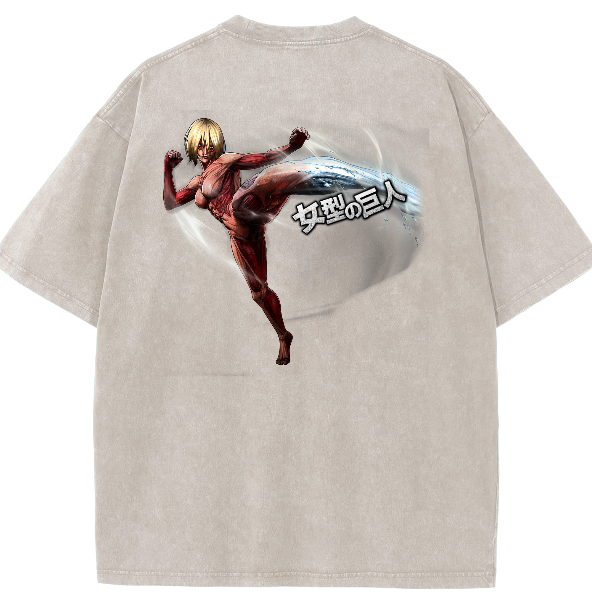 （画像用） 進撃の巨人 Attack on Titan 綿100% ヴィンテージ風 半袖Tシャツ（背面プリント）