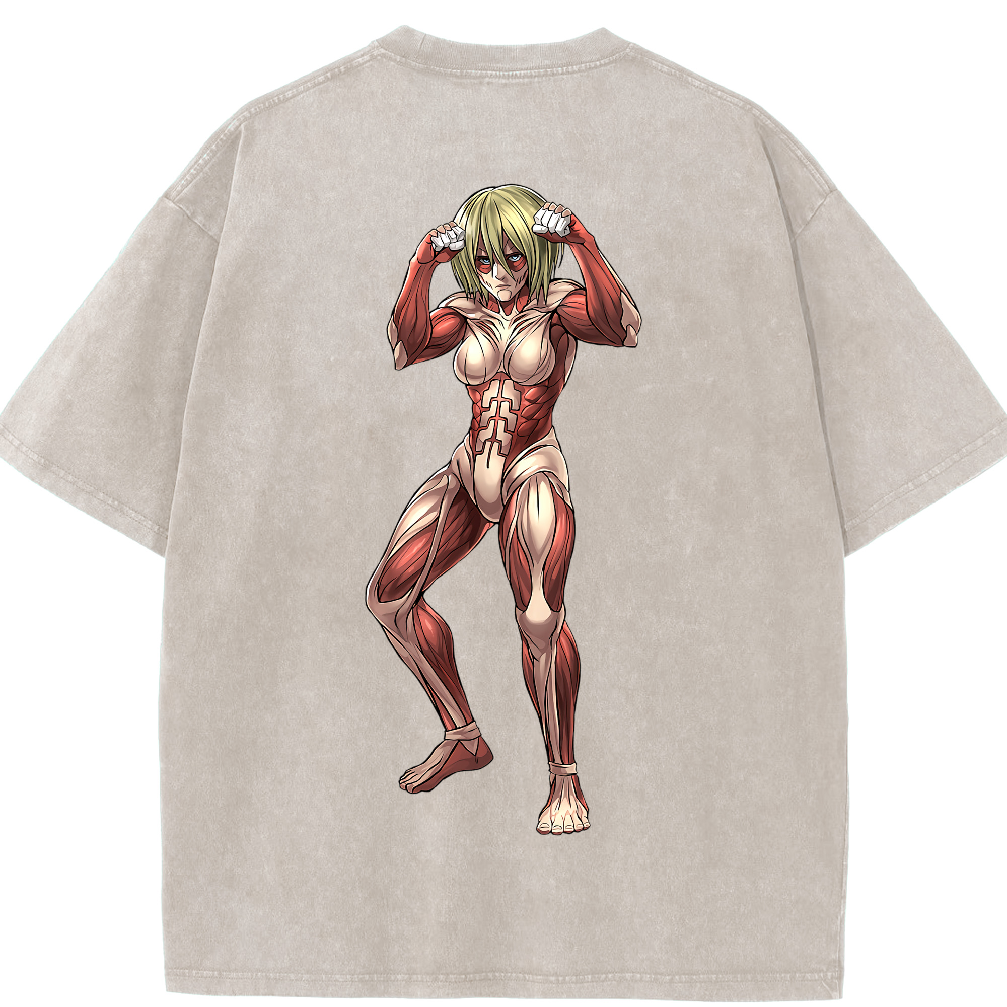 （画像用） 進撃の巨人 Attack on Titan 綿100% ヴィンテージ風 半袖Tシャツ（背面プリント）