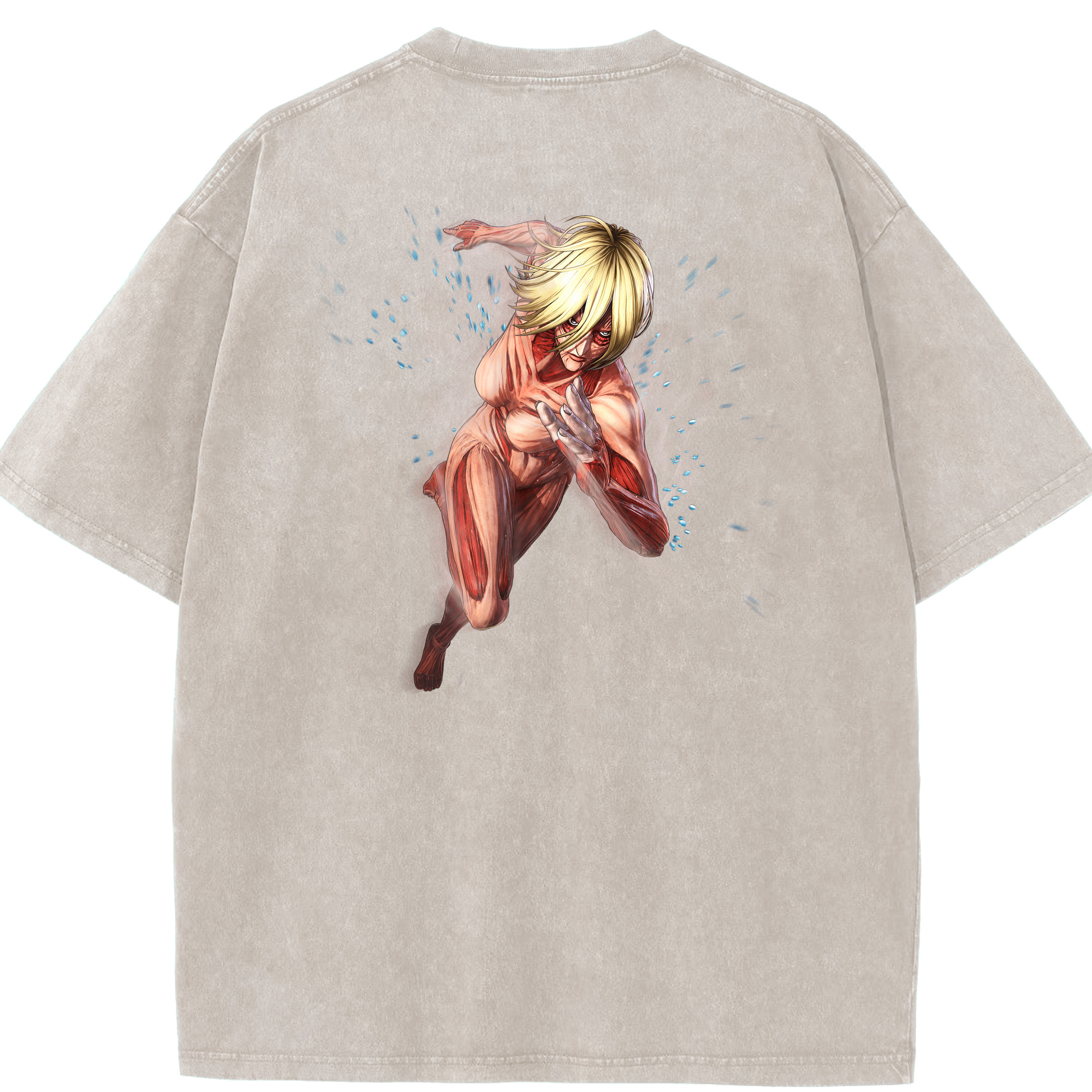 （画像用） 進撃の巨人 Attack on Titan 綿100% ヴィンテージ風 半袖Tシャツ（背面プリント）