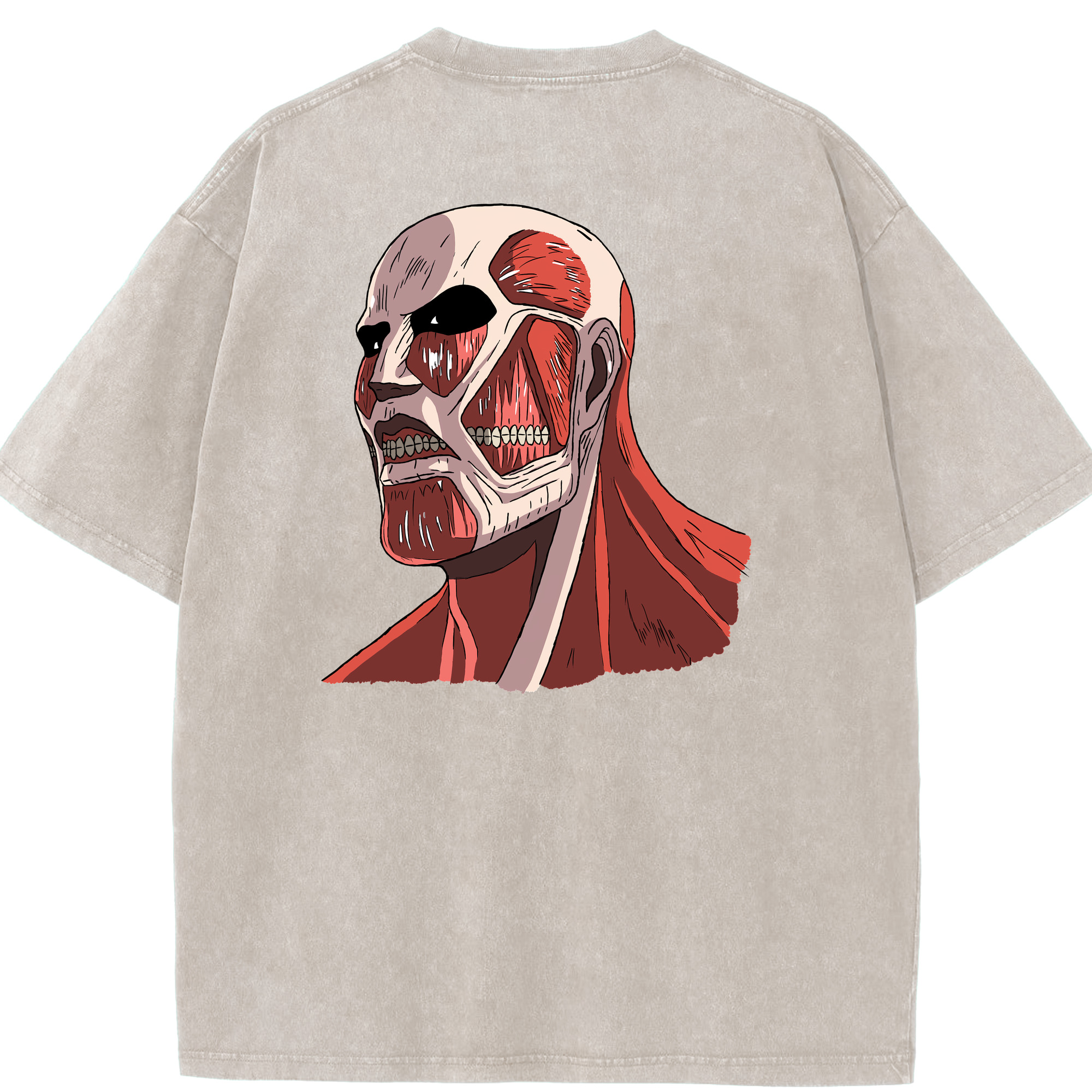（画像用） 進撃の巨人 Attack on Titan 綿100% ヴィンテージ風 半袖Tシャツ（背面プリント）