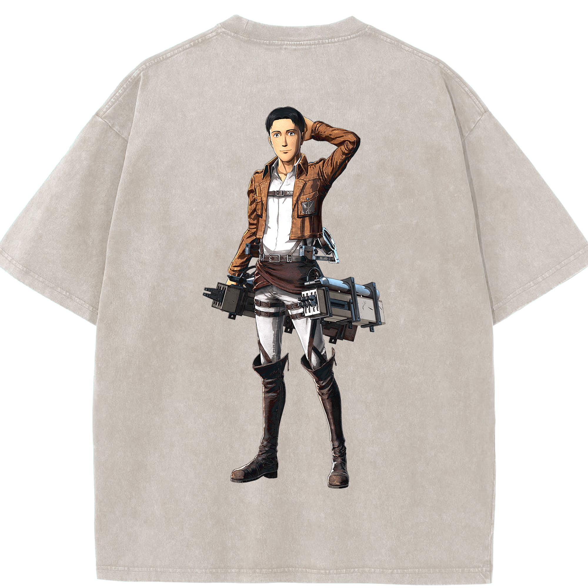 （画像用） 進撃の巨人 Attack on Titan 綿100% ヴィンテージ風 半袖Tシャツ（背面プリント）