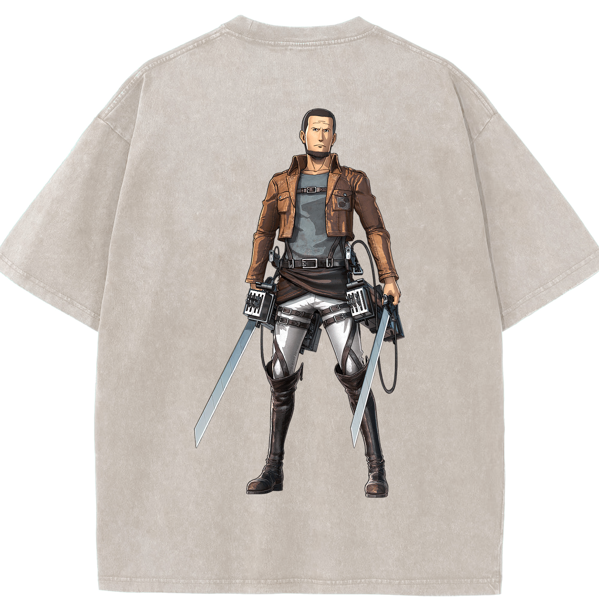 （画像用） 進撃の巨人 Attack on Titan 綿100% ヴィンテージ風 半袖Tシャツ（背面プリント）