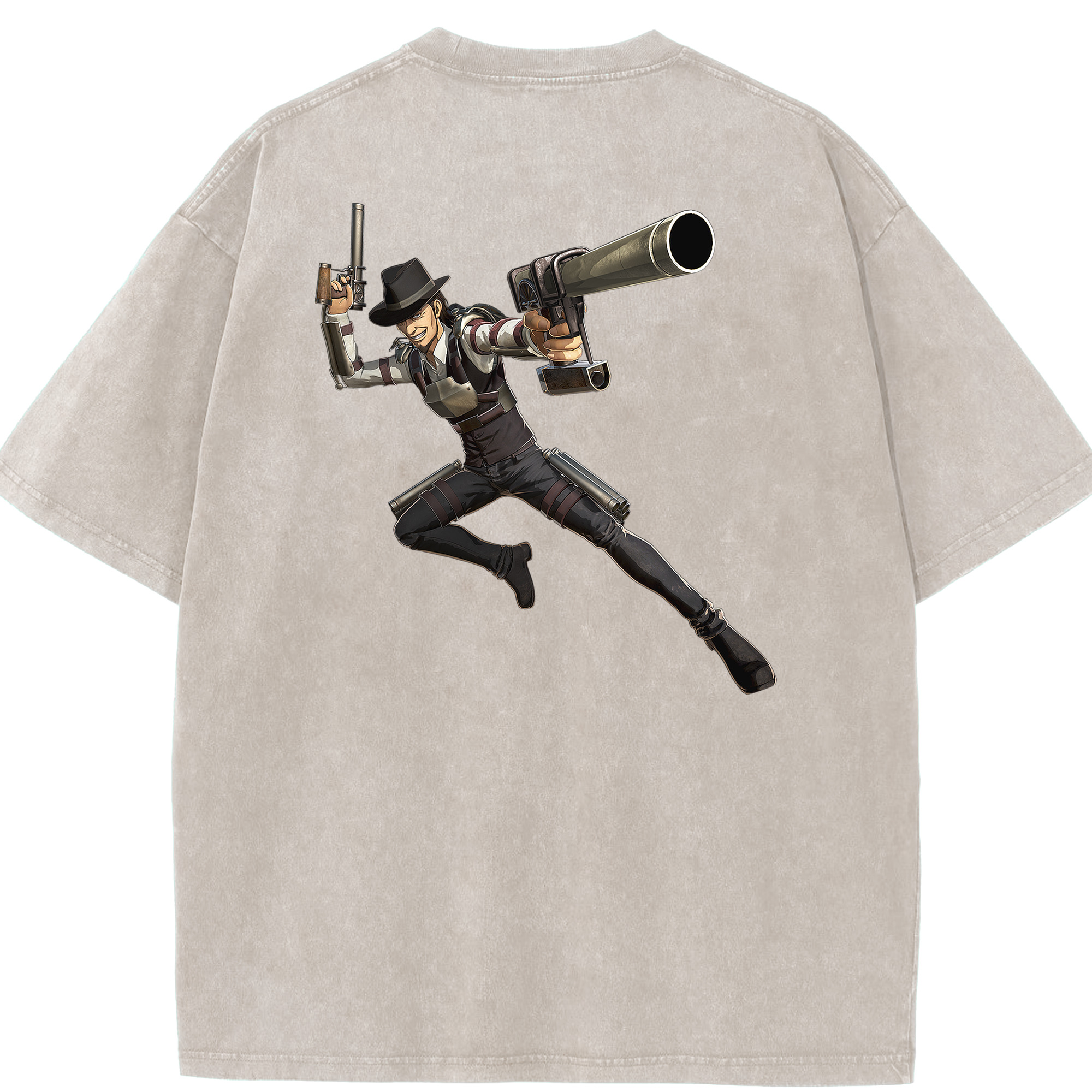 （画像用） 進撃の巨人 Attack on Titan 綿100% ヴィンテージ風 半袖Tシャツ（背面プリント）
