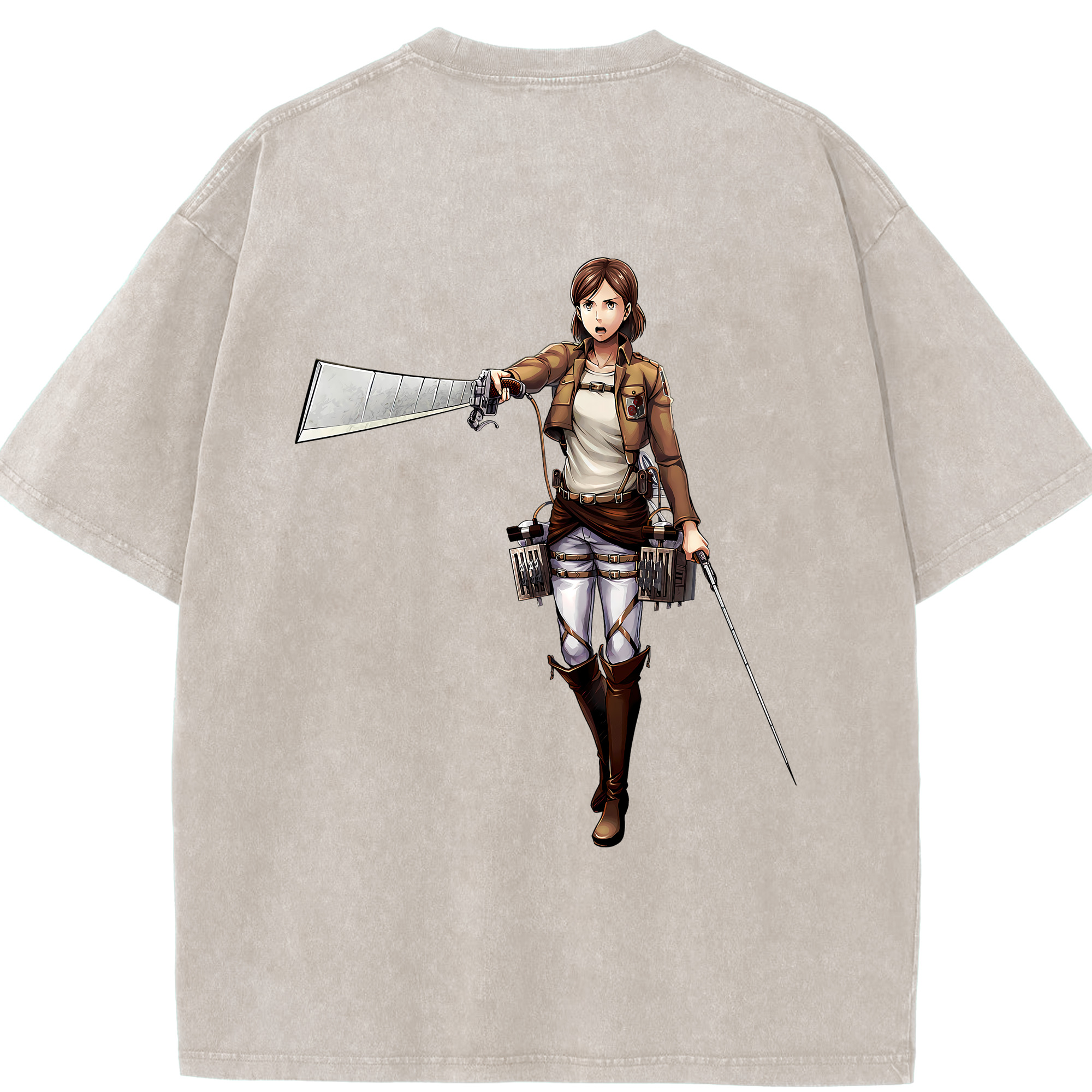 （画像用） 進撃の巨人 Attack on Titan 綿100% ヴィンテージ風 半袖Tシャツ（背面プリント）
