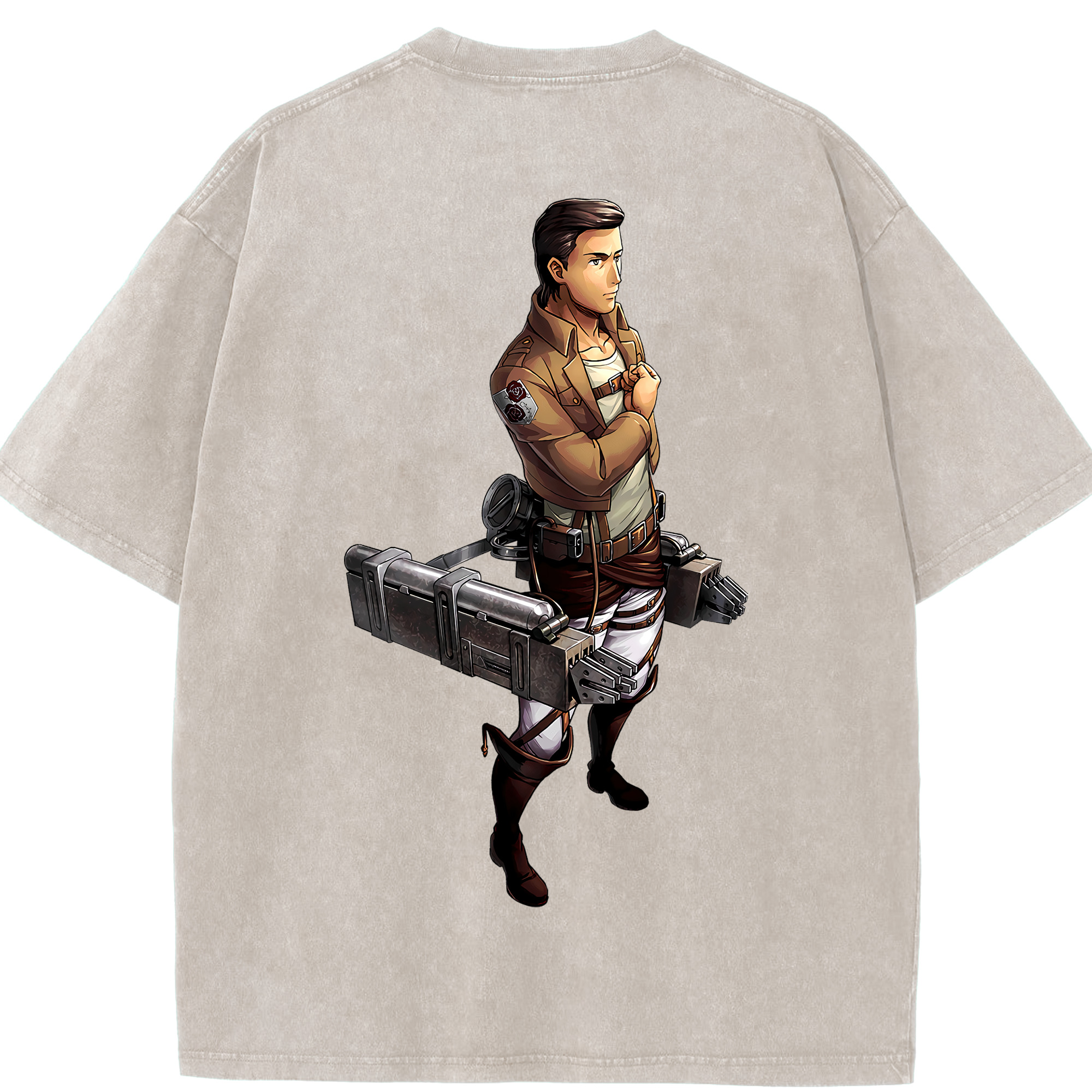 （画像用） 進撃の巨人 Attack on Titan 綿100% ヴィンテージ風 半袖Tシャツ（背面プリント）