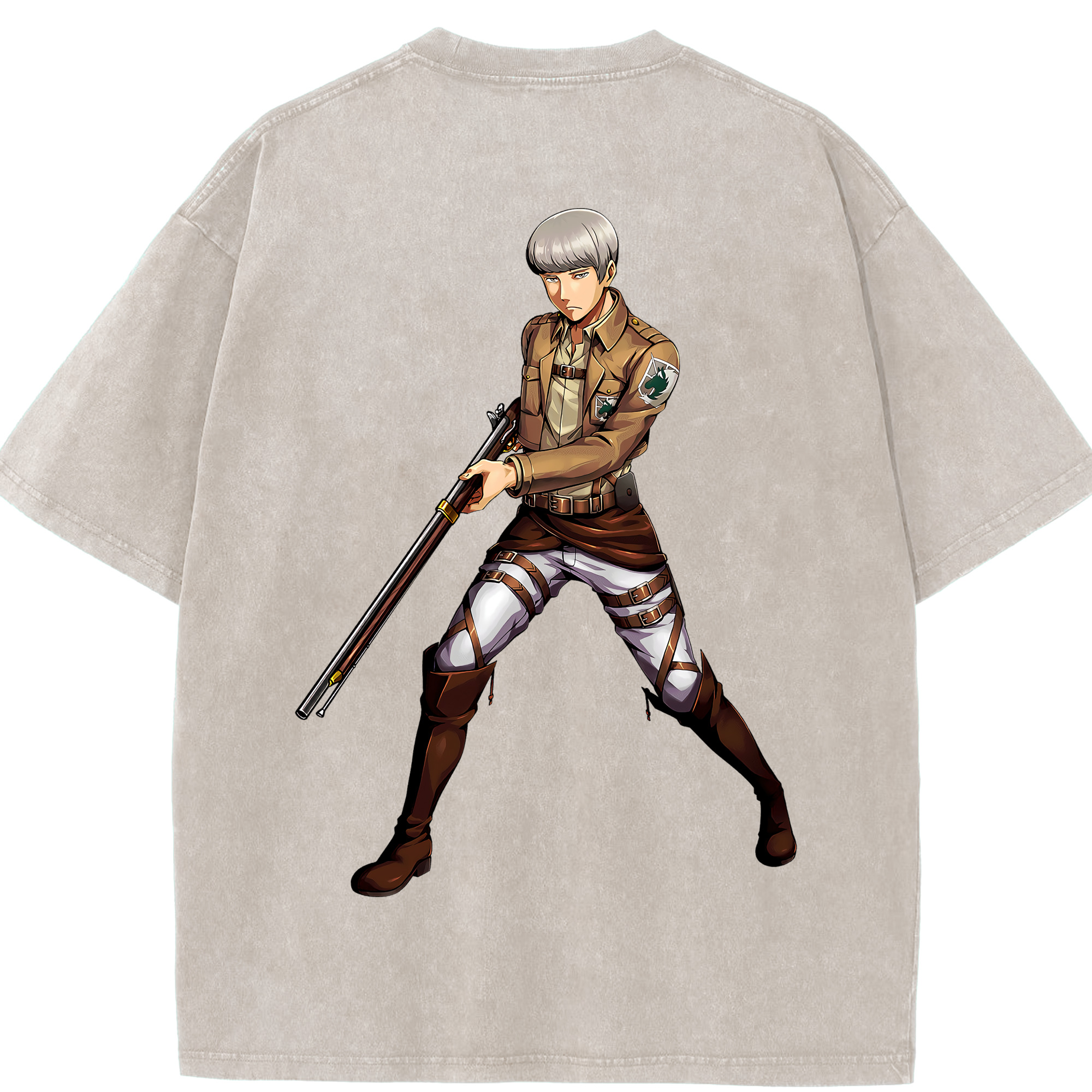 （画像用） 進撃の巨人 Attack on Titan 綿100% ヴィンテージ風 半袖Tシャツ（背面プリント）