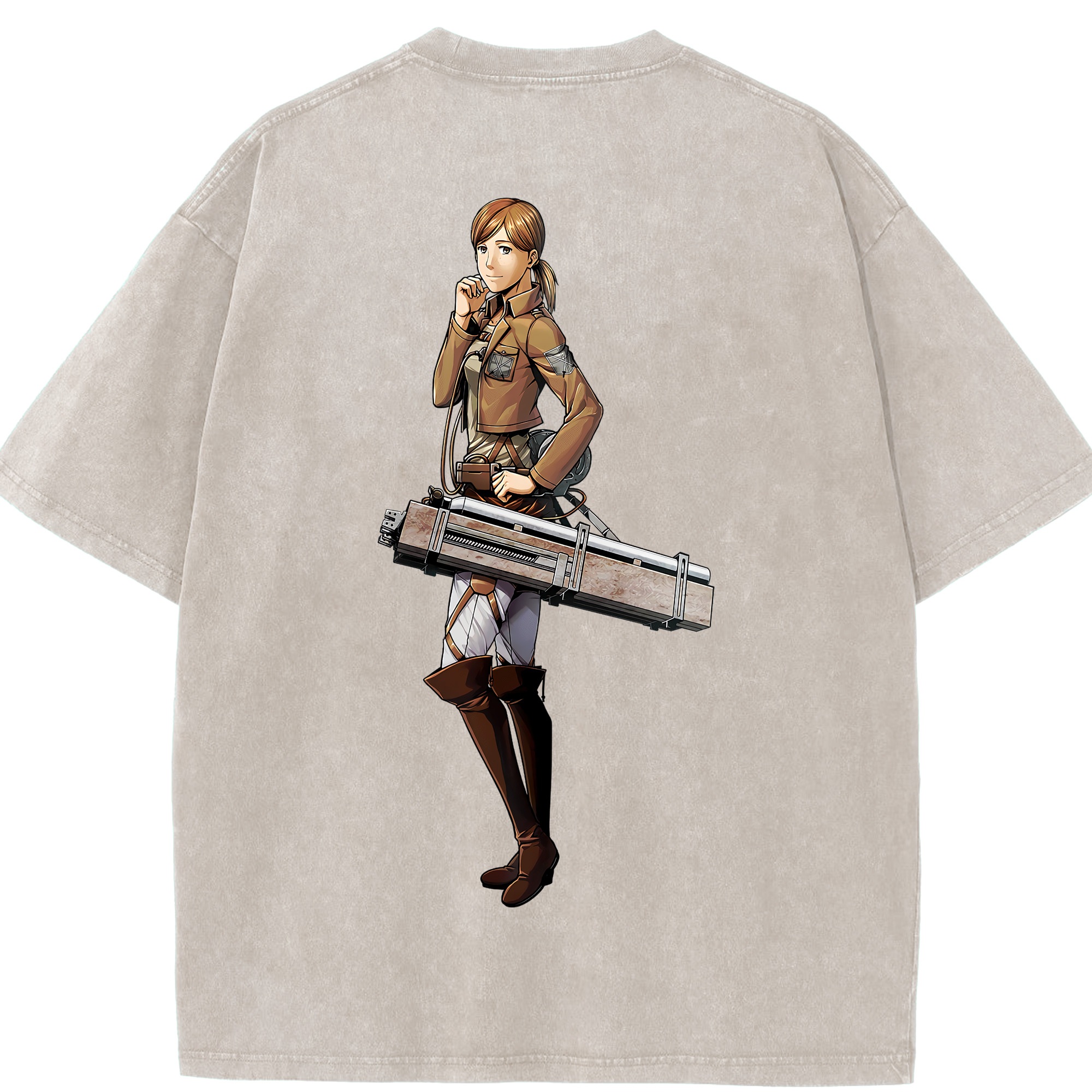 （画像用） 進撃の巨人 Attack on Titan 綿100% ヴィンテージ風 半袖Tシャツ（背面プリント）