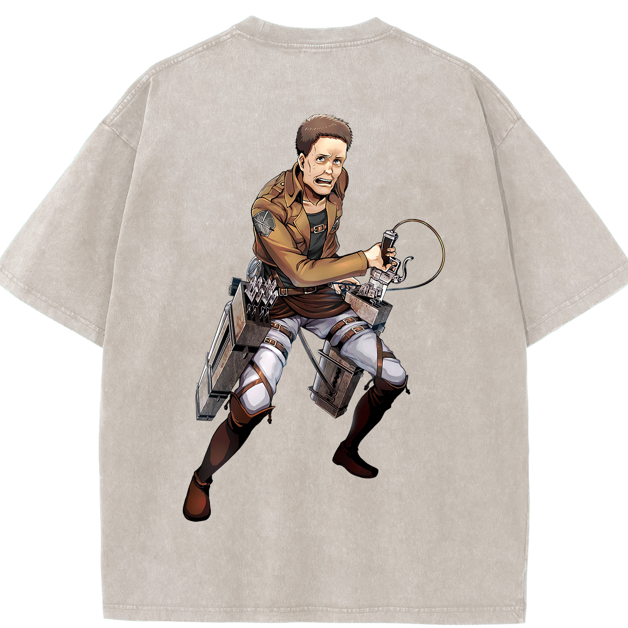 （画像用） 進撃の巨人 Attack on Titan 綿100% ヴィンテージ風 半袖Tシャツ（背面プリント）