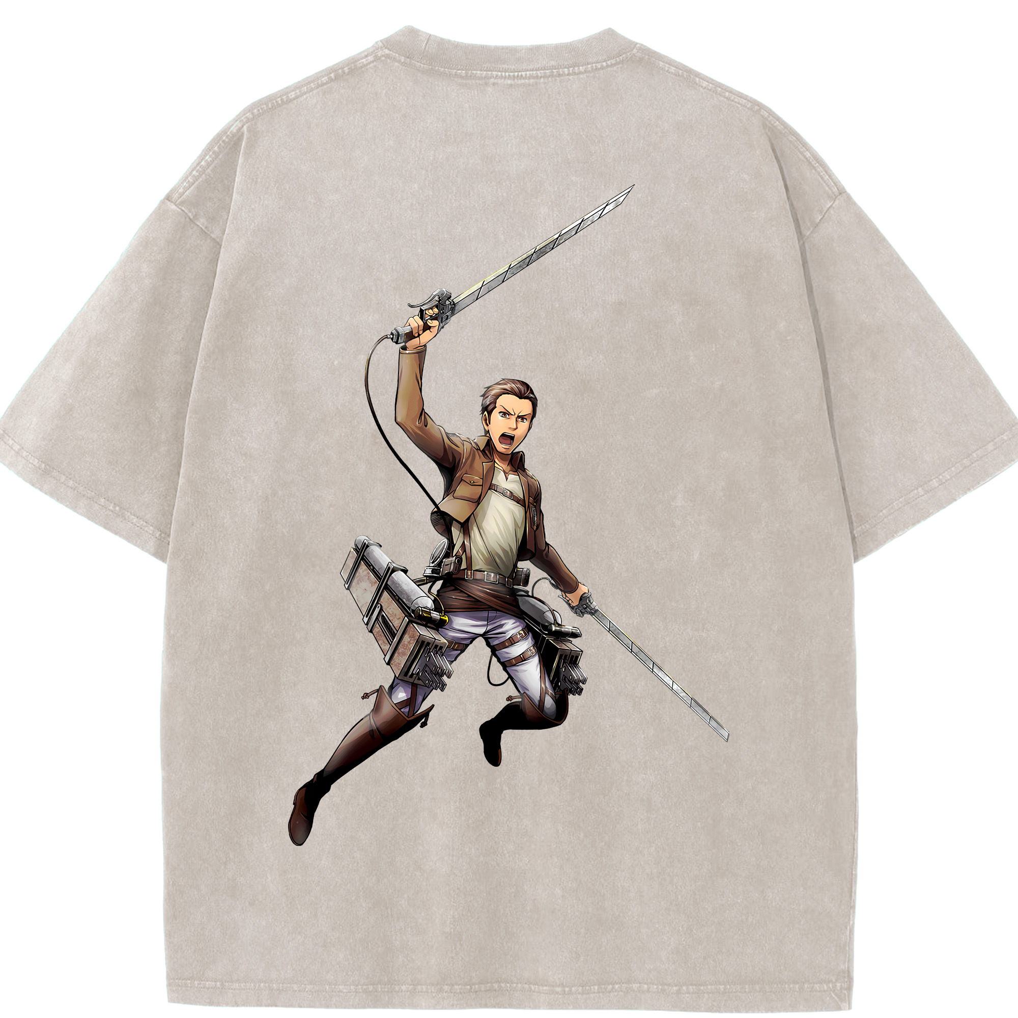 （画像用） 進撃の巨人 Attack on Titan 綿100% ヴィンテージ風 半袖Tシャツ（背面プリント）