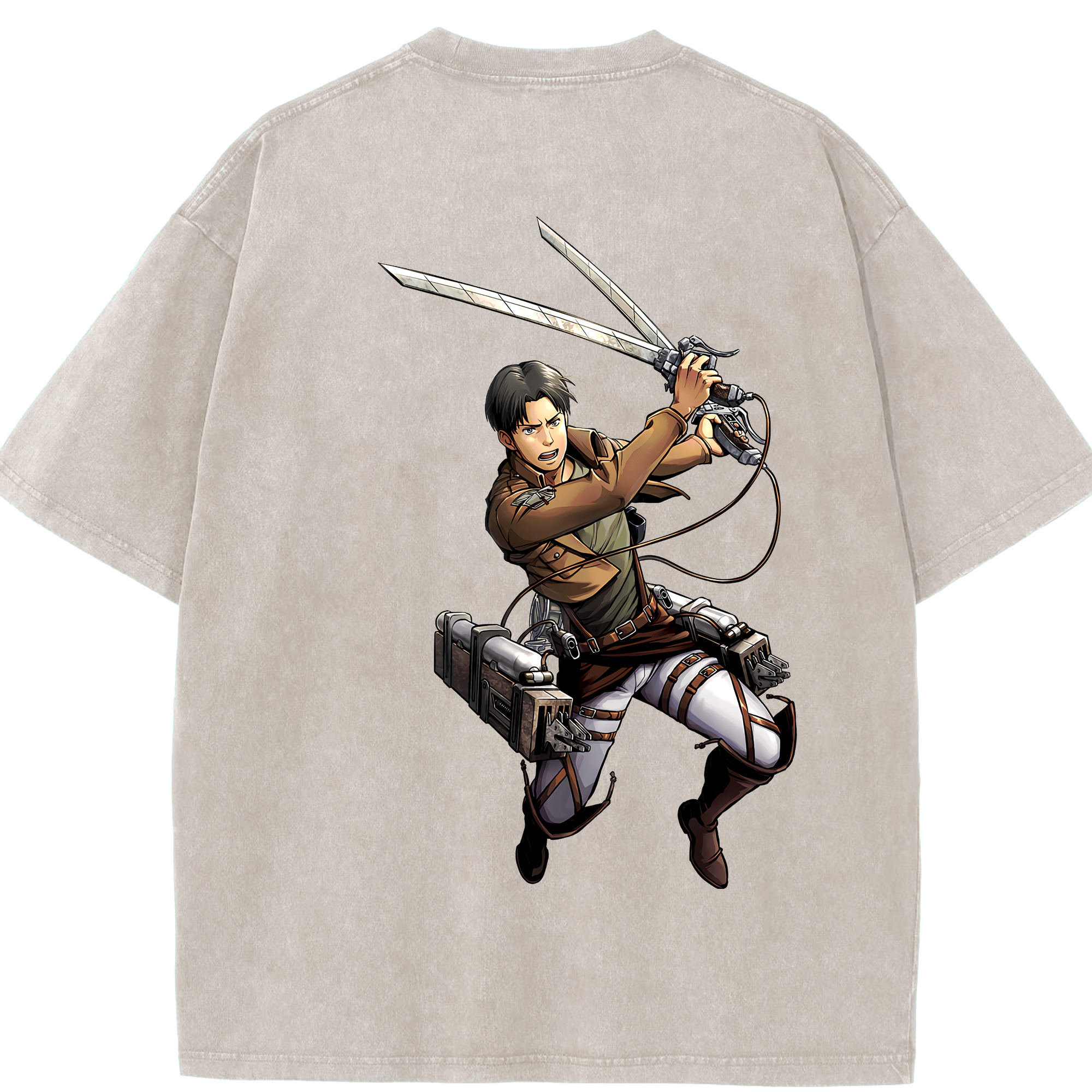 （画像用） 進撃の巨人 Attack on Titan 綿100% ヴィンテージ風 半袖Tシャツ（背面プリント）