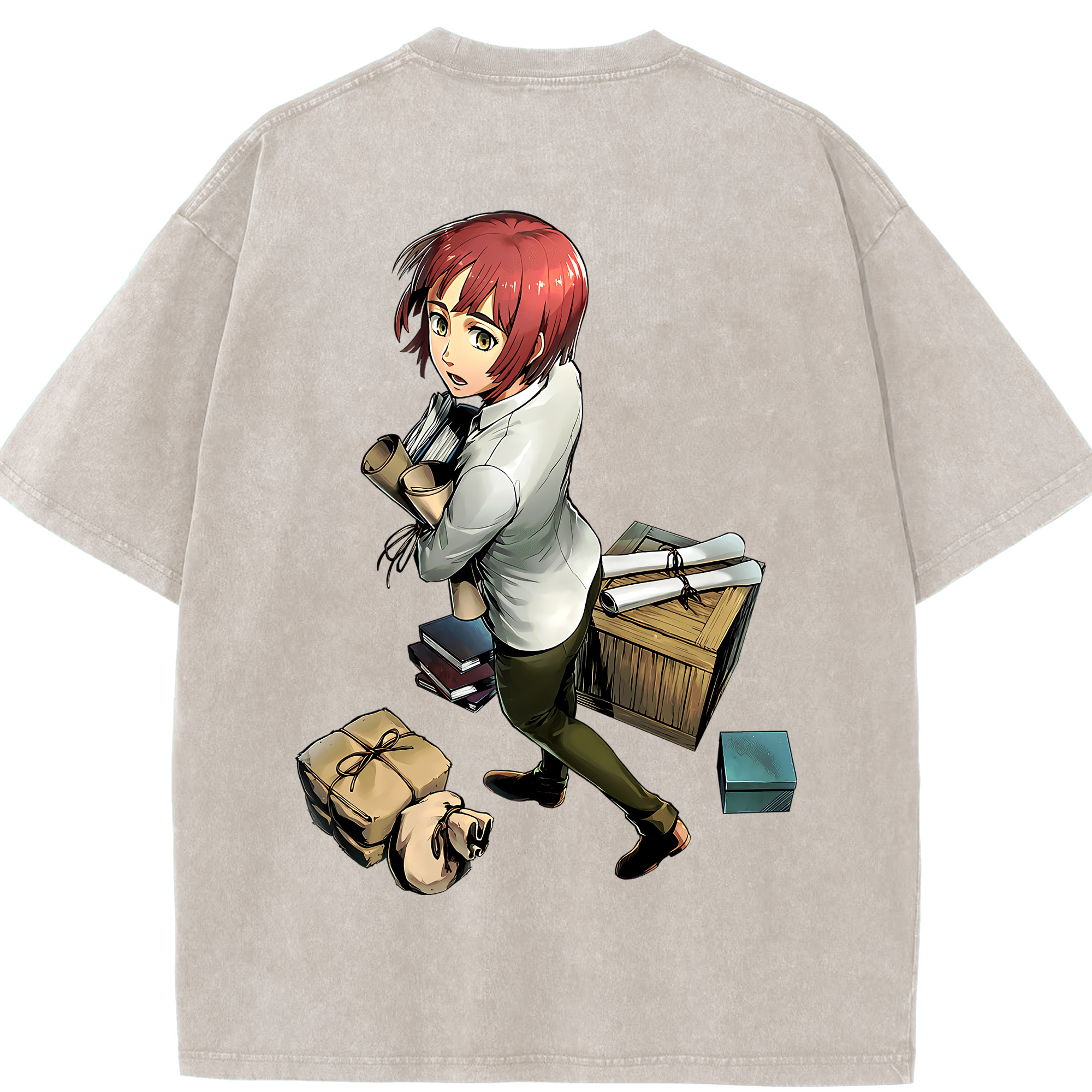 （画像用） 進撃の巨人 Attack on Titan 綿100% ヴィンテージ風 半袖Tシャツ（背面プリント）