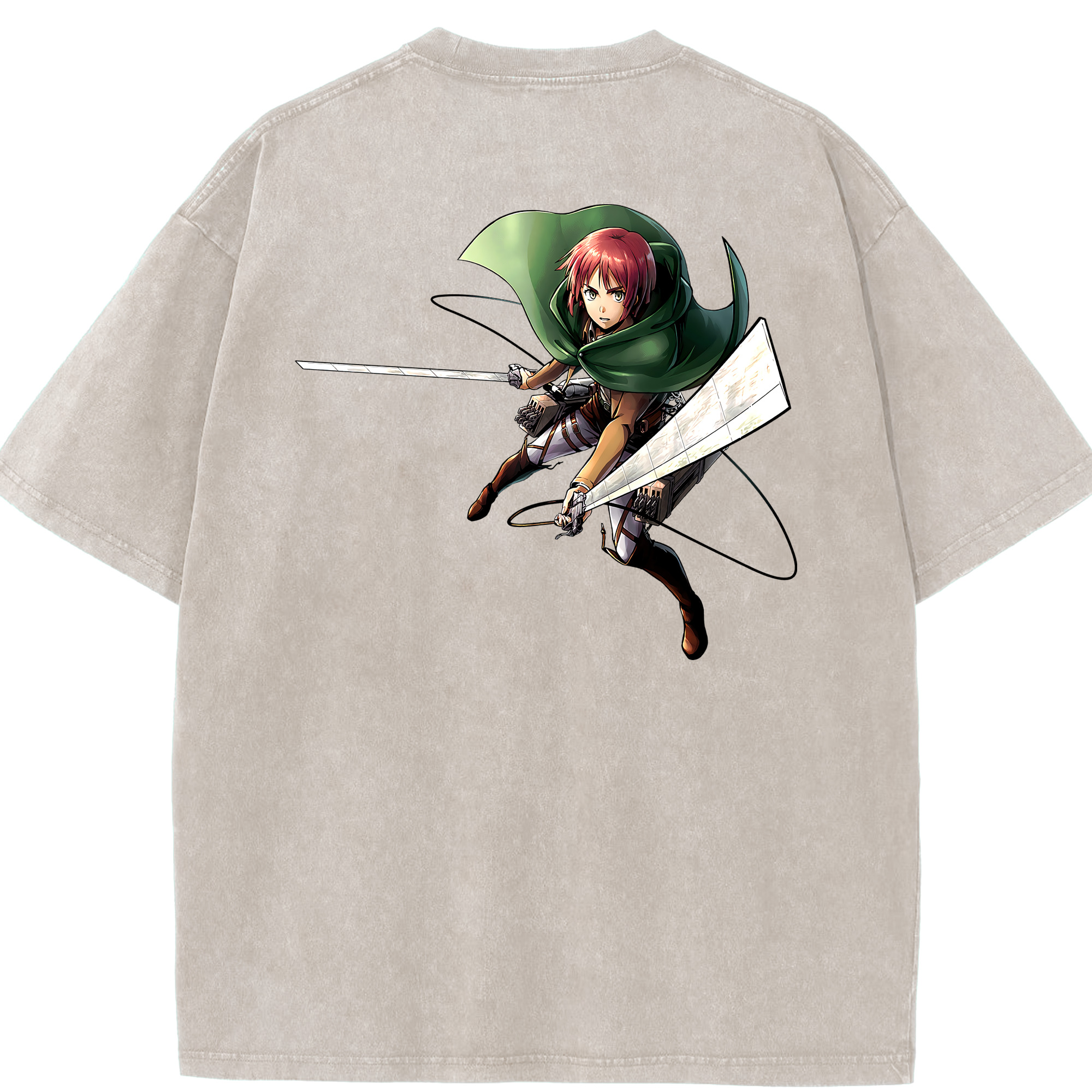 （画像用） 進撃の巨人 Attack on Titan 綿100% ヴィンテージ風 半袖Tシャツ（背面プリント）