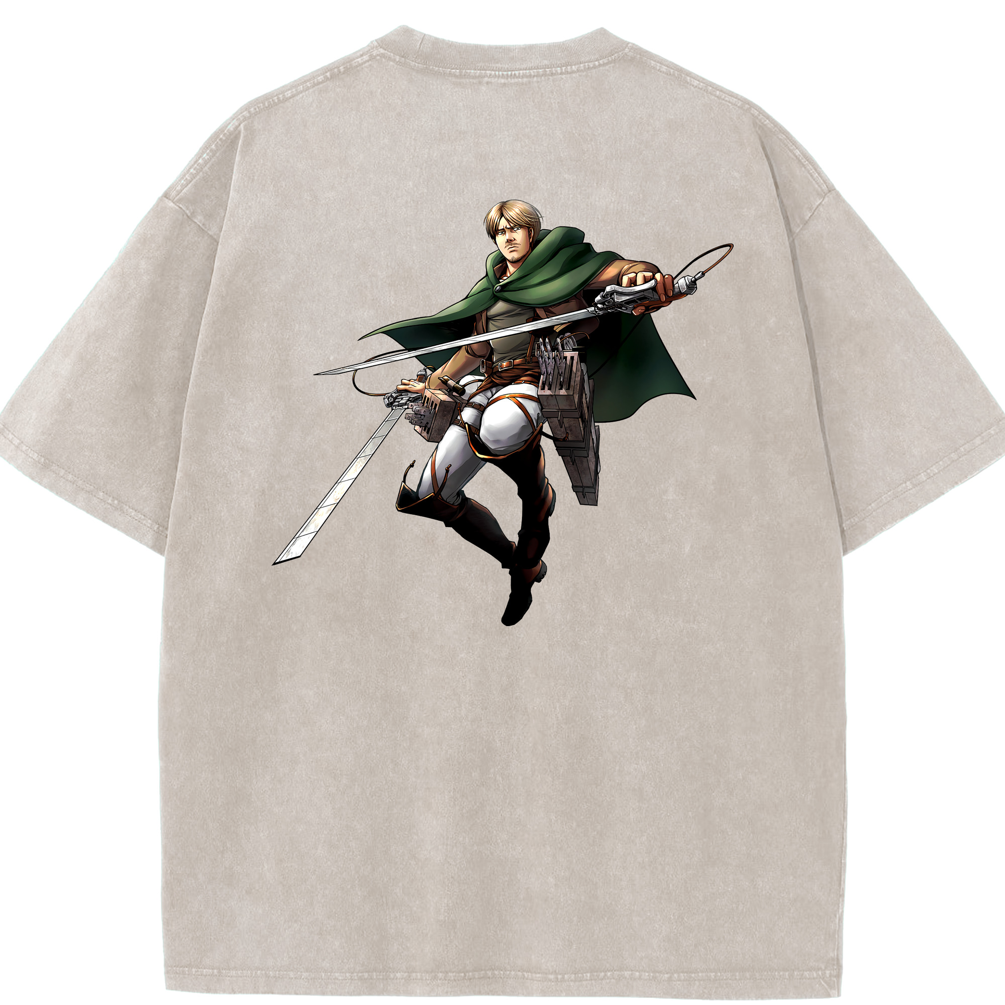（画像用） 進撃の巨人 Attack on Titan 綿100% ヴィンテージ風 半袖Tシャツ（背面プリント）