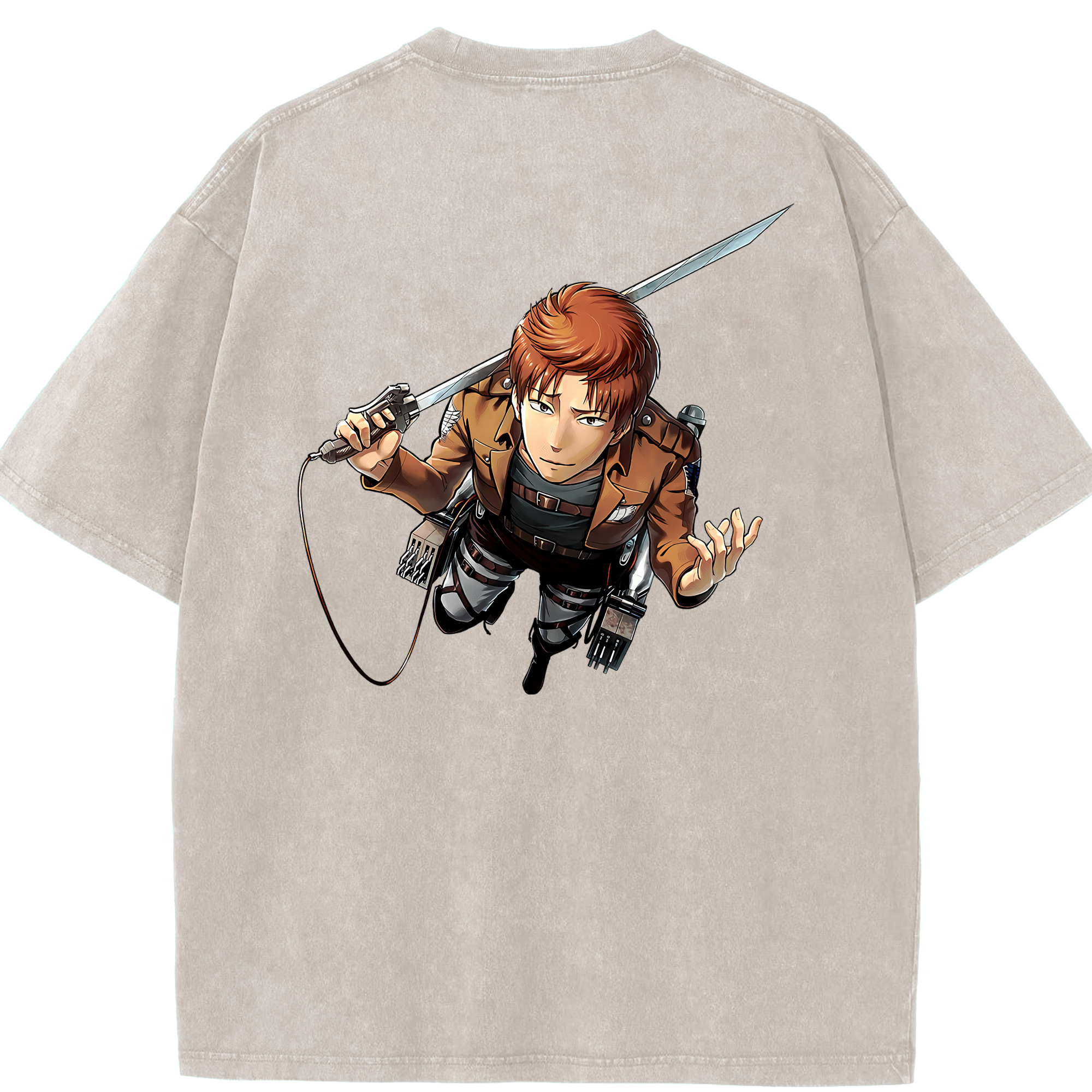 （画像用） 進撃の巨人 Attack on Titan 綿100% ヴィンテージ風 半袖Tシャツ（背面プリント）