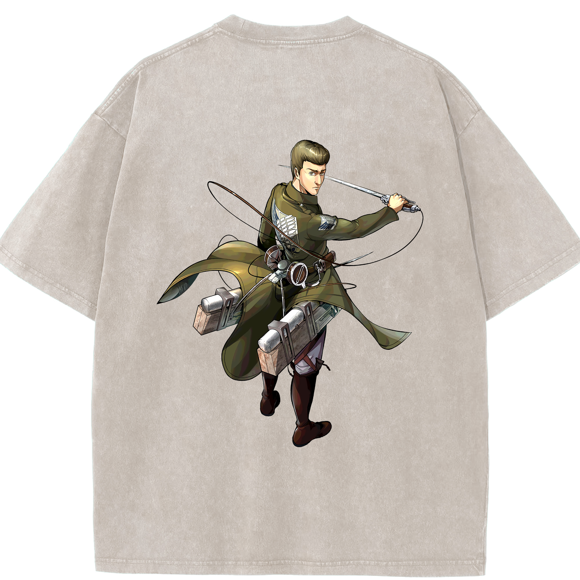 （画像用） 進撃の巨人 Attack on Titan 綿100% ヴィンテージ風 半袖Tシャツ（背面プリント）