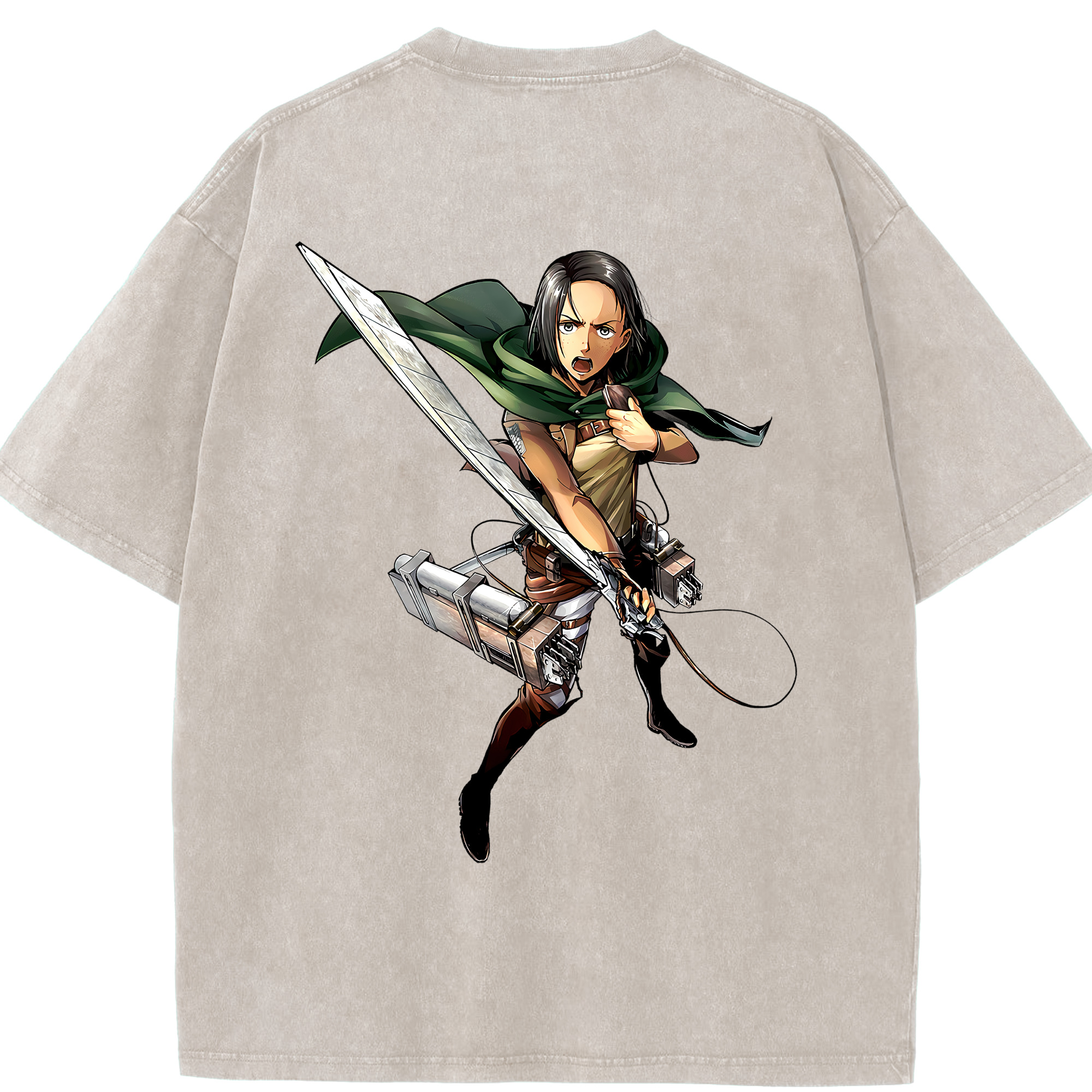 （画像用） 進撃の巨人 Attack on Titan 綿100% ヴィンテージ風 半袖Tシャツ（背面プリント）