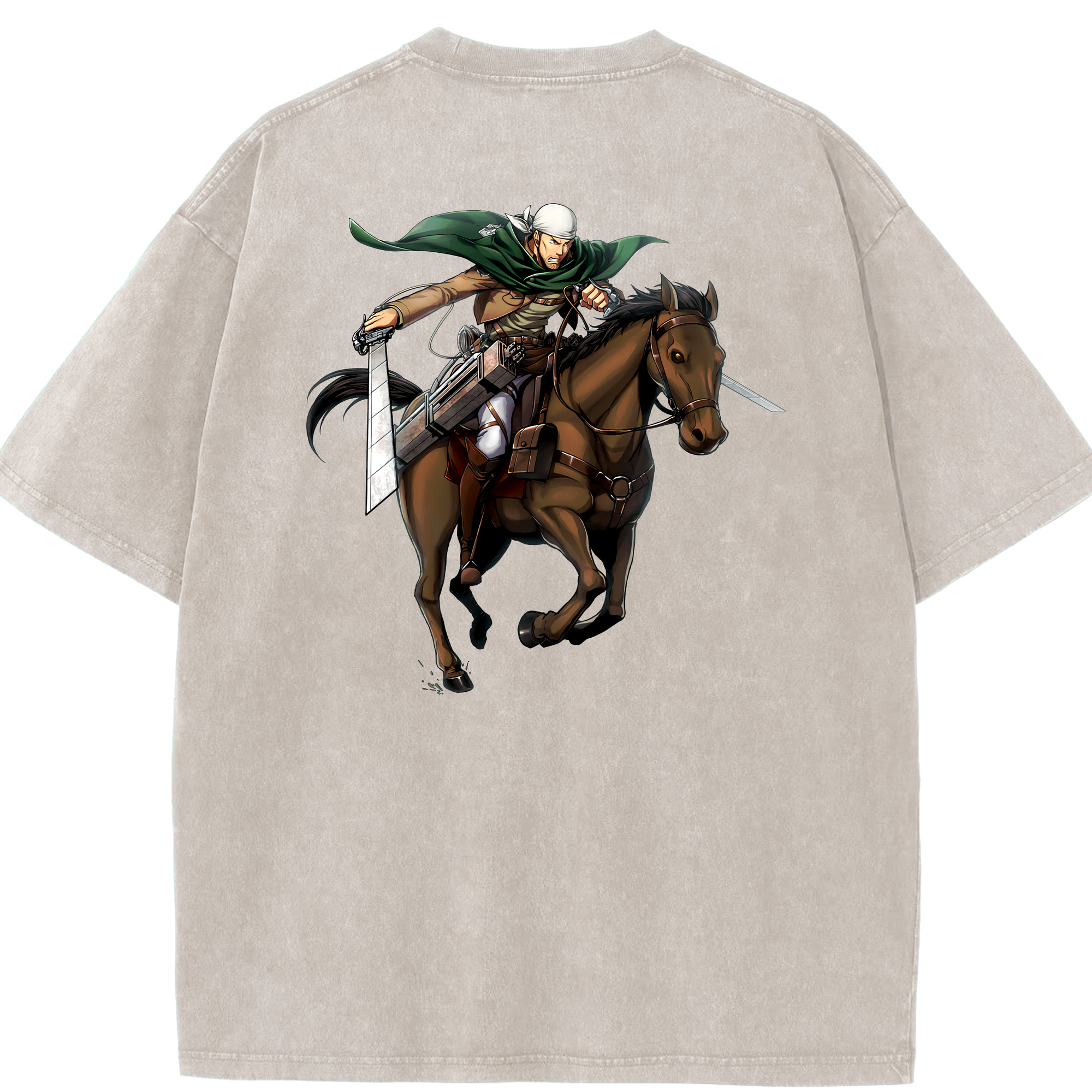 （画像用） 進撃の巨人 Attack on Titan 綿100% ヴィンテージ風 半袖Tシャツ（背面プリント）