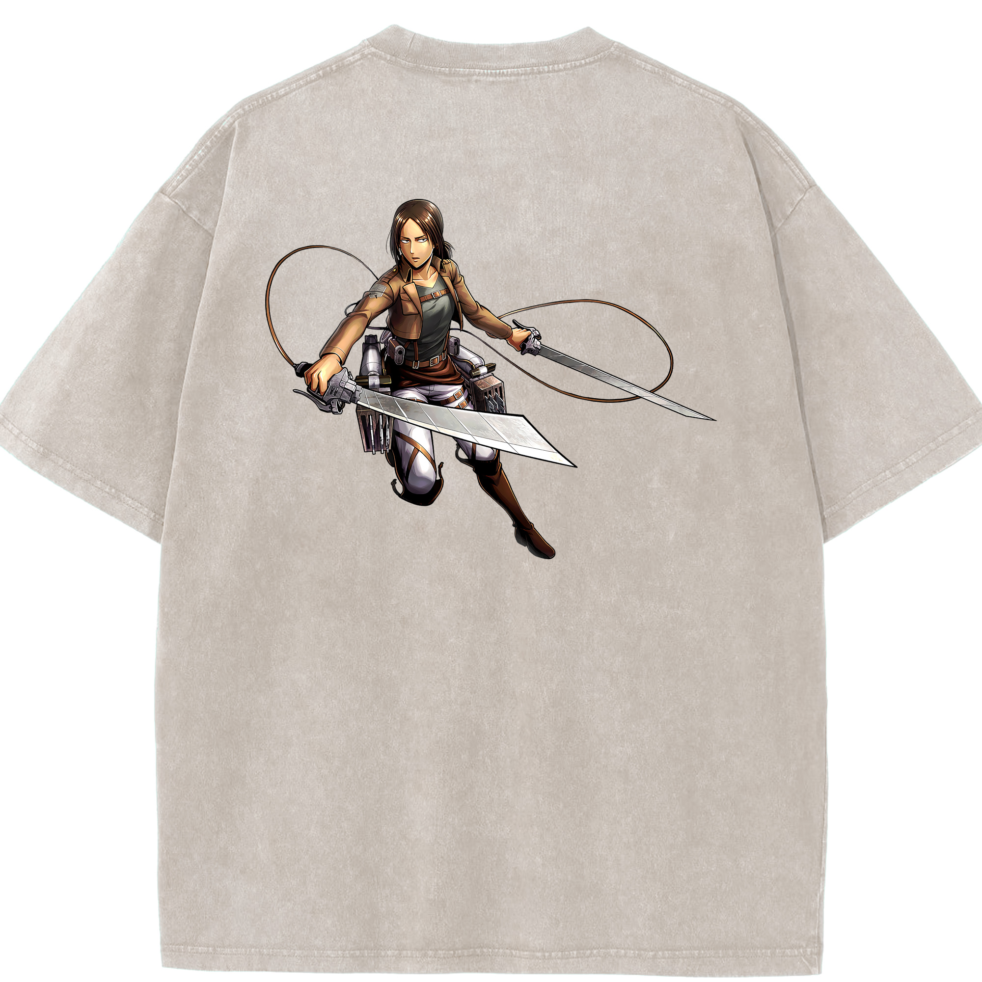 （画像用） 進撃の巨人 Attack on Titan 綿100% ヴィンテージ風 半袖Tシャツ（背面プリント）