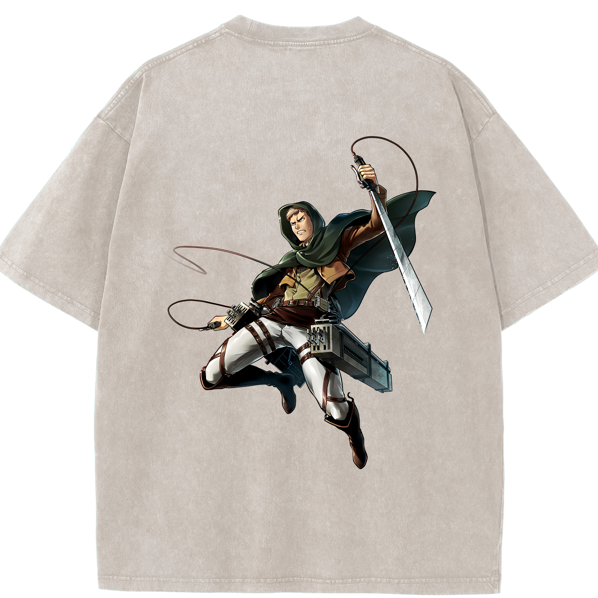 （画像用） 進撃の巨人 Attack on Titan 綿100% ヴィンテージ風 半袖Tシャツ（背面プリント）