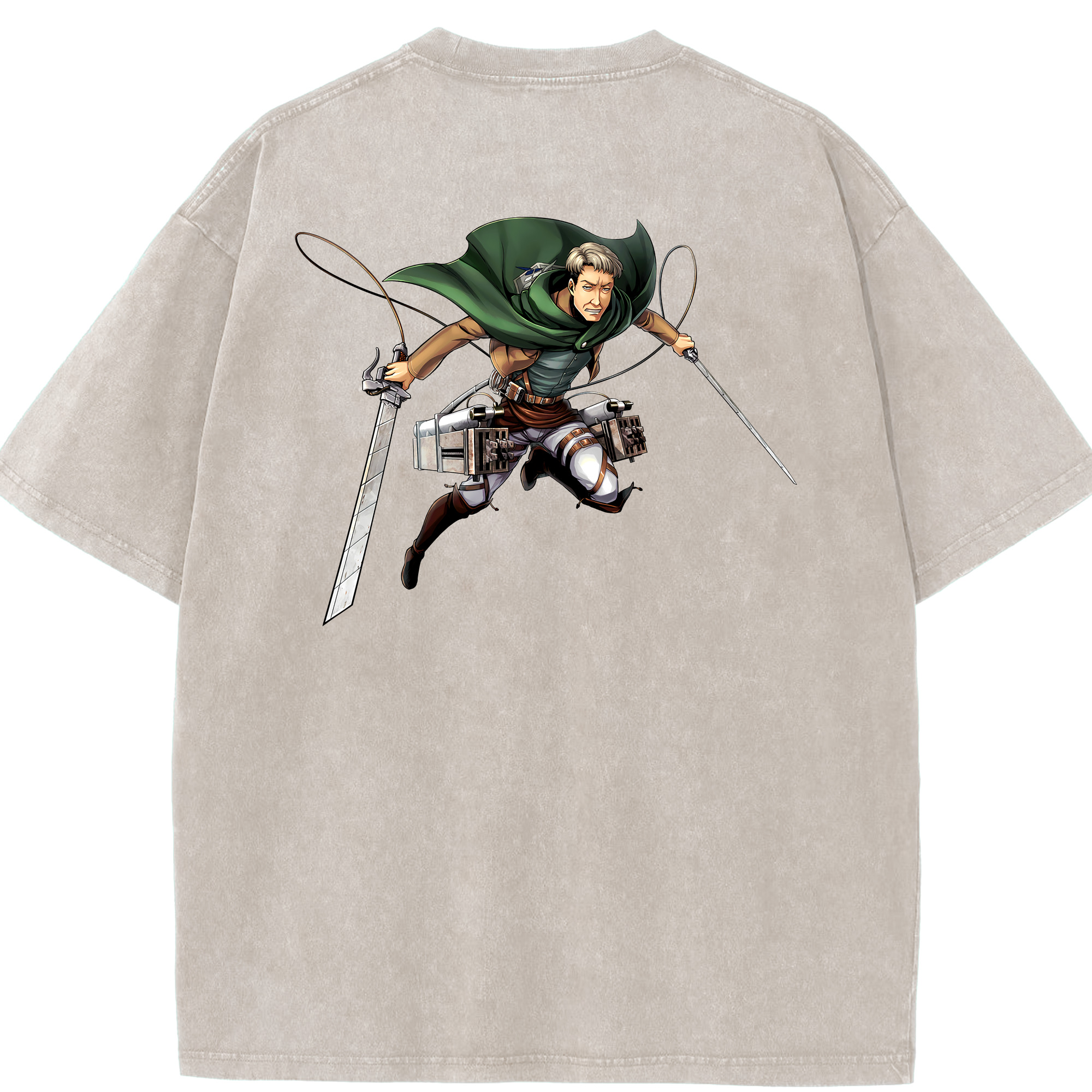 （画像用） 進撃の巨人 Attack on Titan 綿100% ヴィンテージ風 半袖Tシャツ（背面プリント）