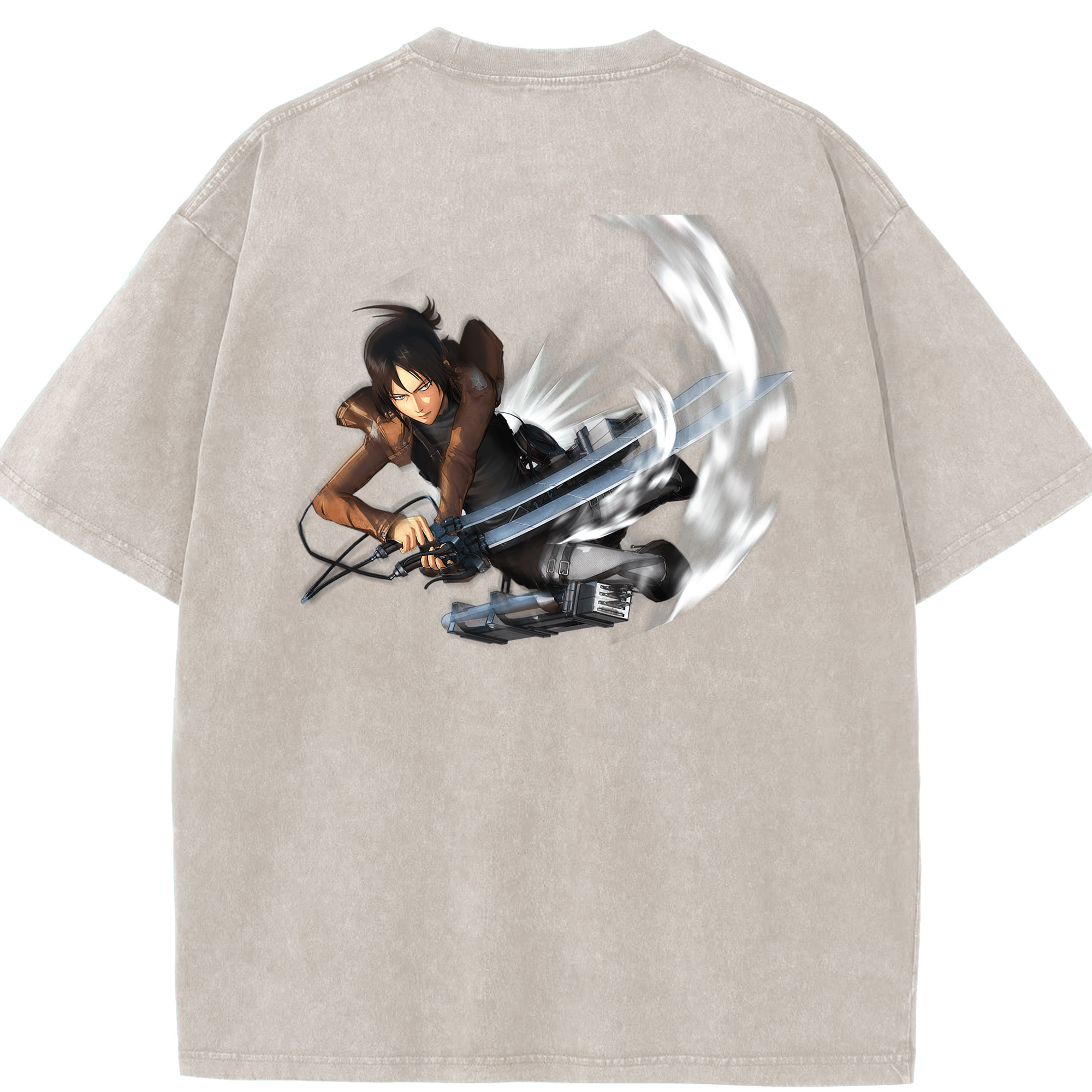（画像用） 進撃の巨人 Attack on Titan 綿100% ヴィンテージ風 半袖Tシャツ（背面プリント）