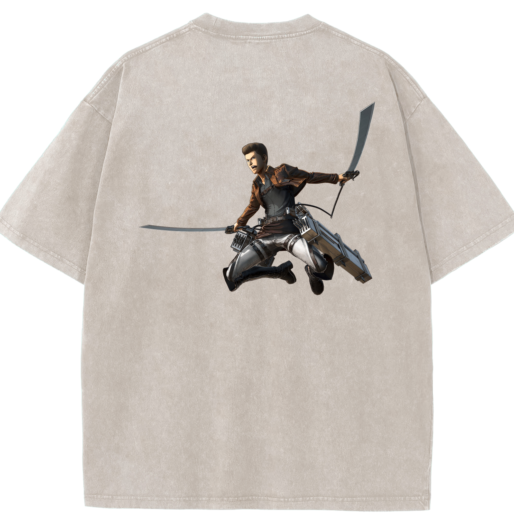 （画像用） 進撃の巨人 Attack on Titan 綿100% ヴィンテージ風 半袖Tシャツ（背面プリント）