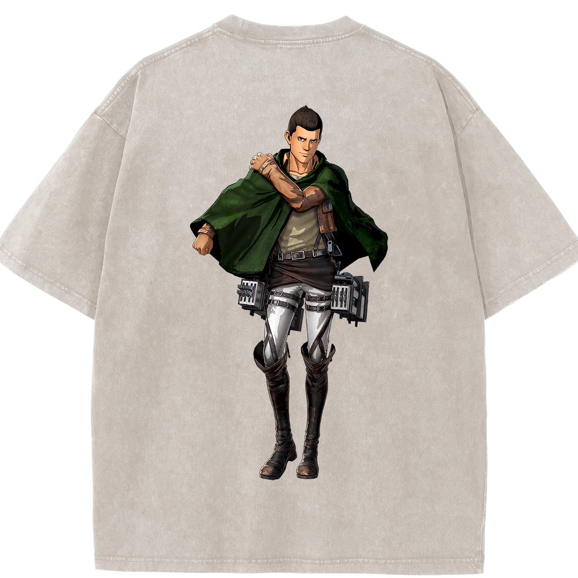 （画像用） 進撃の巨人 Attack on Titan 綿100% ヴィンテージ風 半袖Tシャツ（背面プリント）