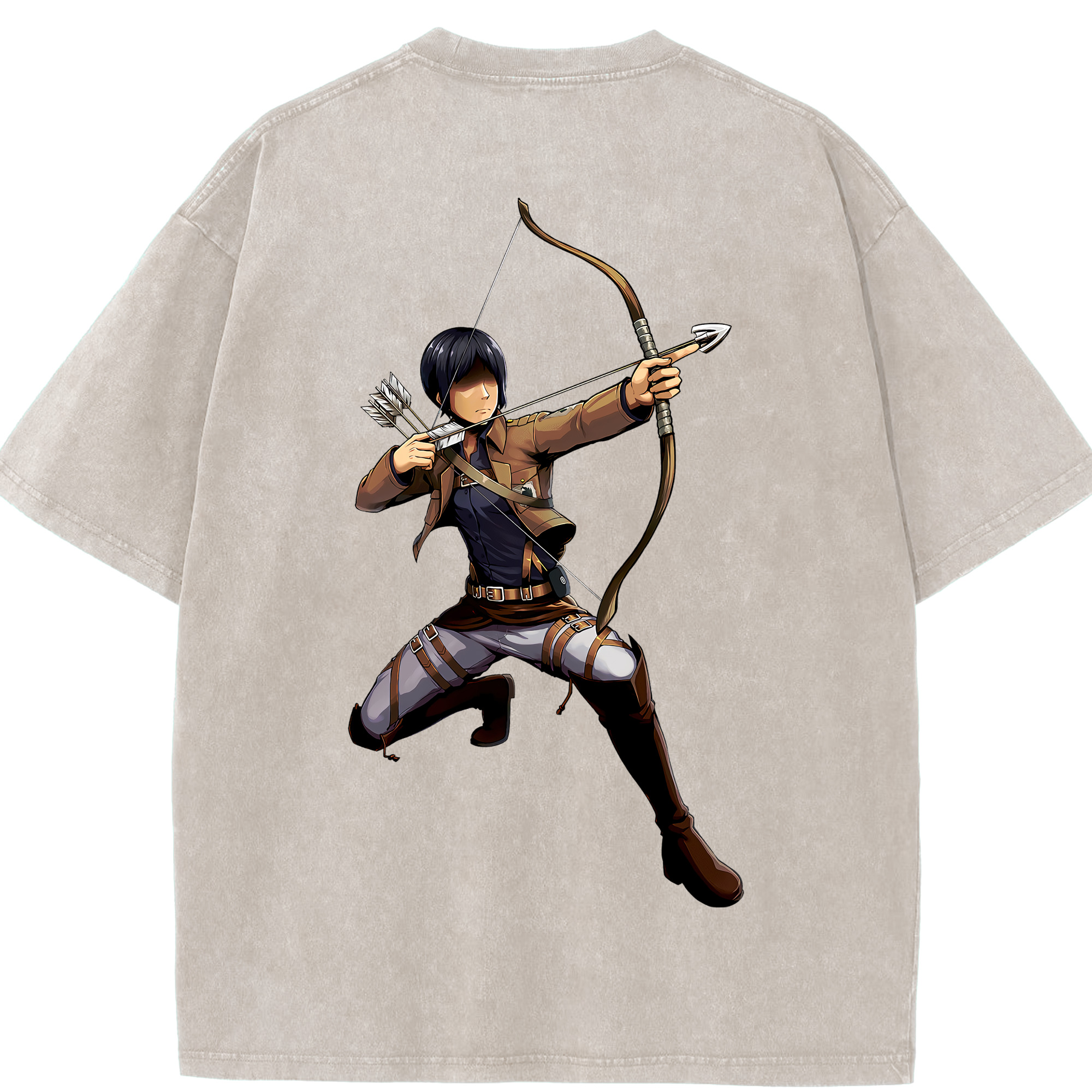 （画像用） 進撃の巨人 Attack on Titan 綿100% ヴィンテージ風 半袖Tシャツ（背面プリント）
