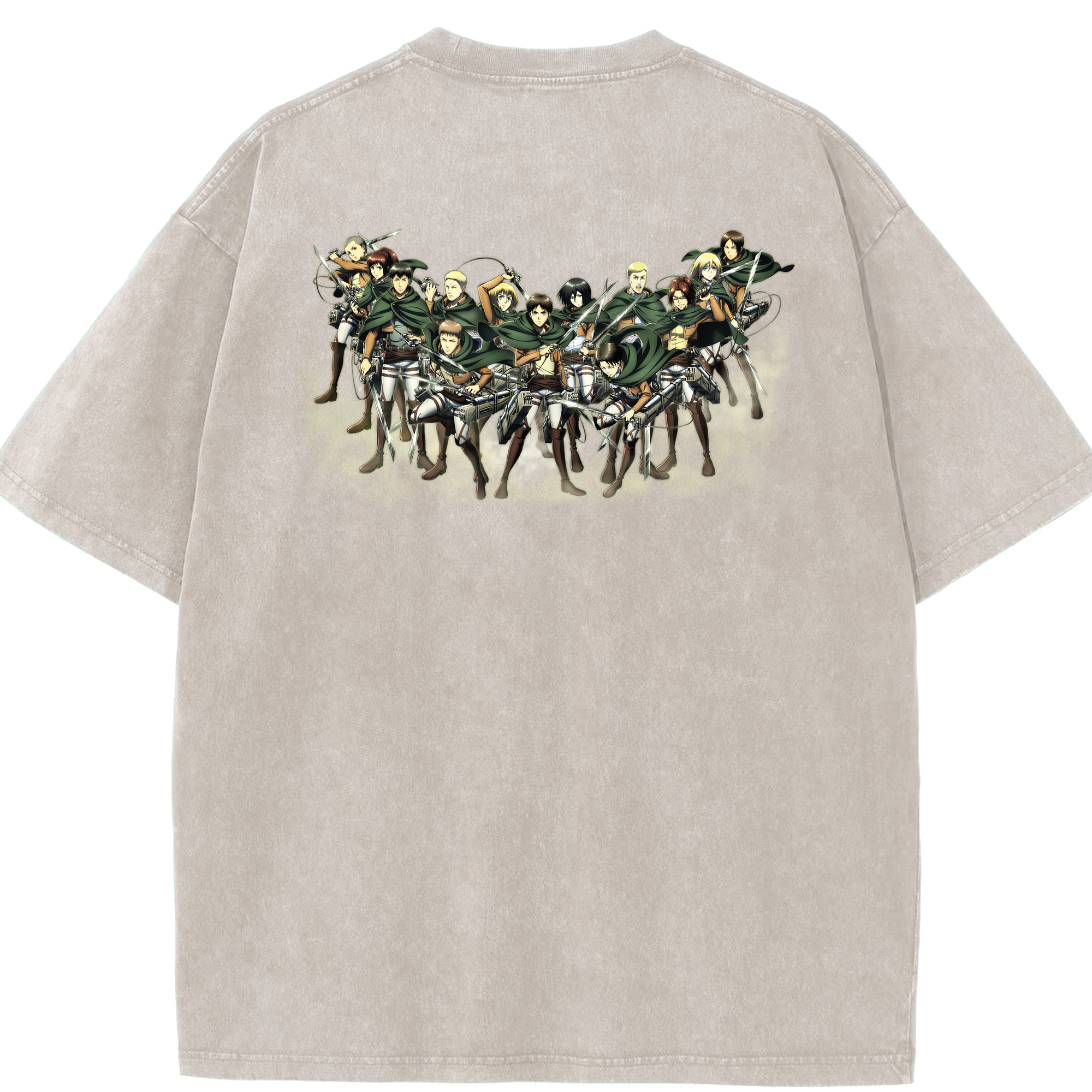 （画像用） 進撃の巨人 Attack on Titan 綿100% ヴィンテージ風 半袖Tシャツ（背面プリント）