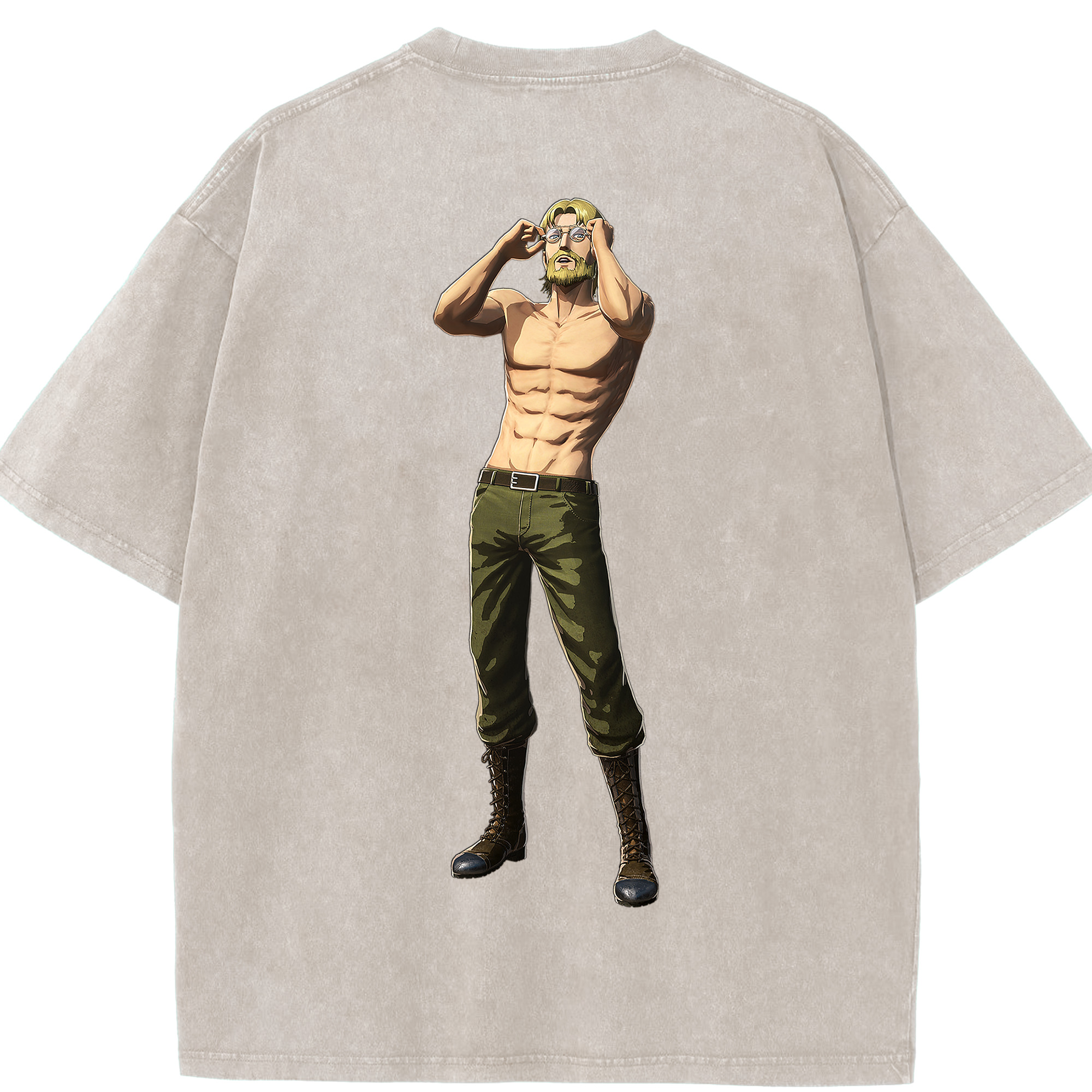 （画像用） 進撃の巨人 Attack on Titan 綿100% ヴィンテージ風 半袖Tシャツ（背面プリント）