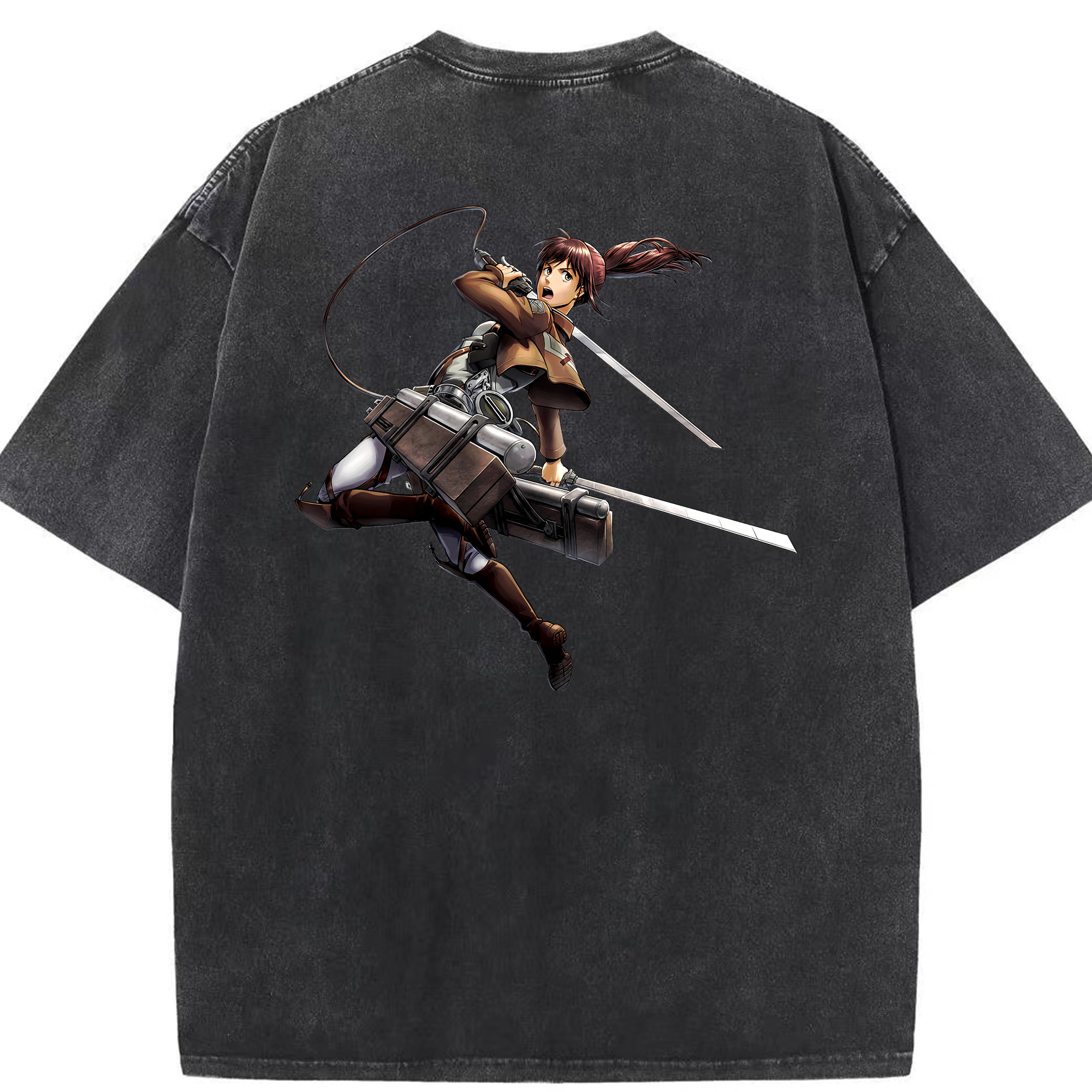 （画像用） 進撃の巨人 サシャ·ブラウス Attack on Titan Sasha Blaus 綿100% ヴィンテージ風 半袖Tシャツ（背面プリント）