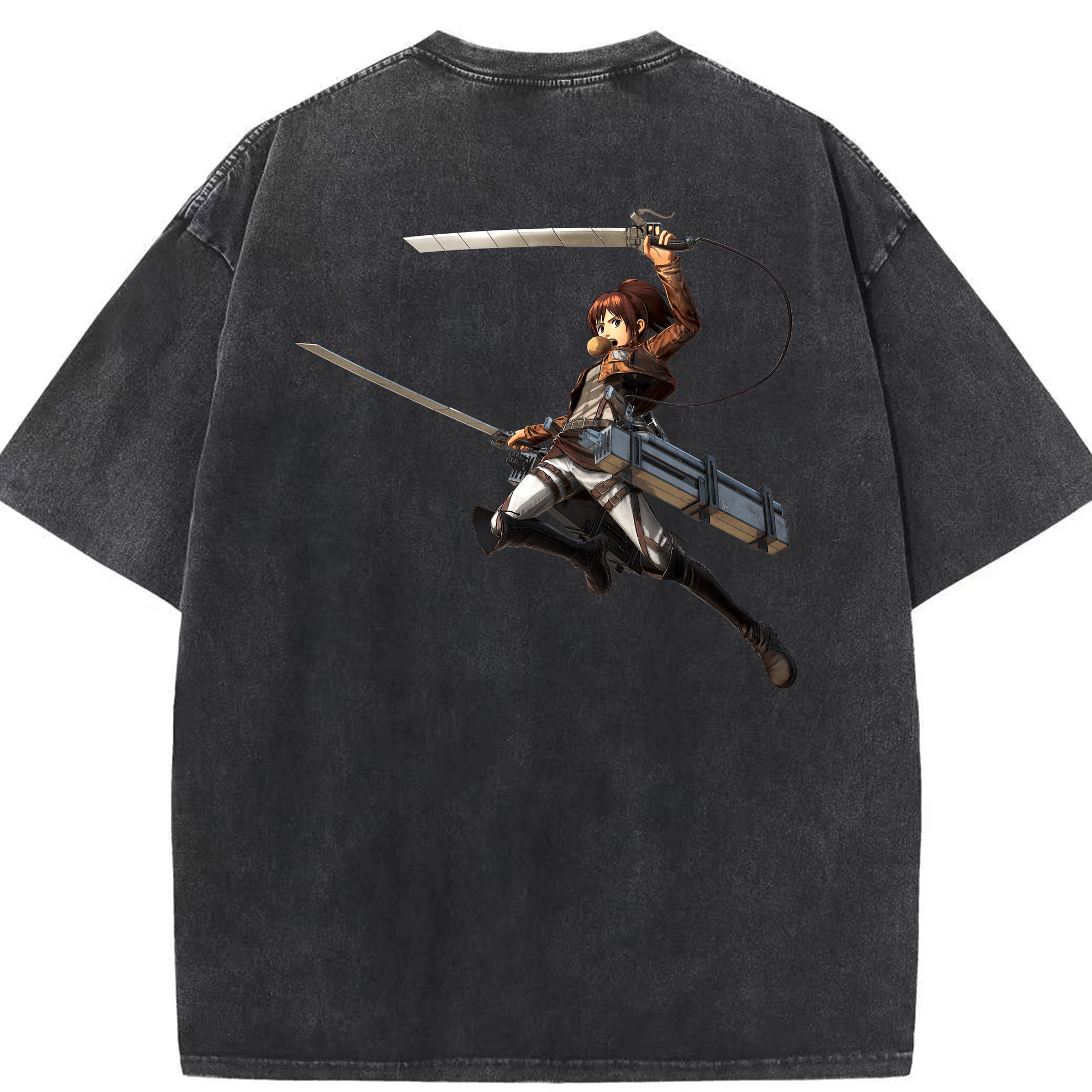 （画像用） 進撃の巨人 サシャ·ブラウス Attack on Titan Sasha Blaus 綿100% ヴィンテージ風 半袖Tシャツ（背面プリント）