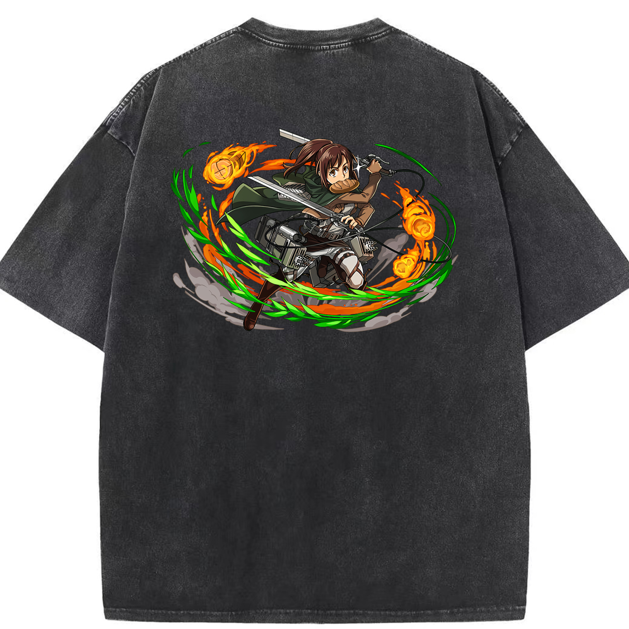 （画像用） 進撃の巨人 サシャ·ブラウス Attack on Titan Sasha Blaus 綿100% ヴィンテージ風 半袖Tシャツ（背面プリント）