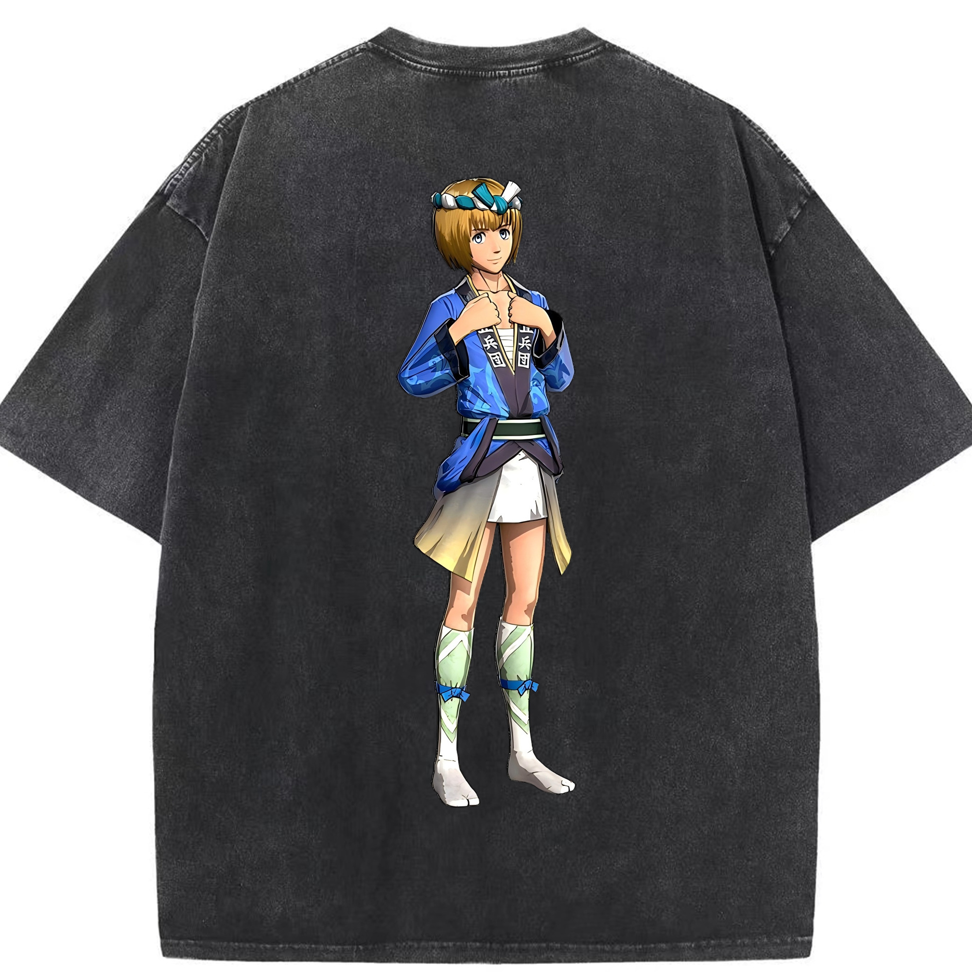（画像用） 進撃の巨人 アルミン·アルレルト Attack on Titan Armin Arlert 綿100% ヴィンテージ風 半袖Tシャツ（背面プリント）