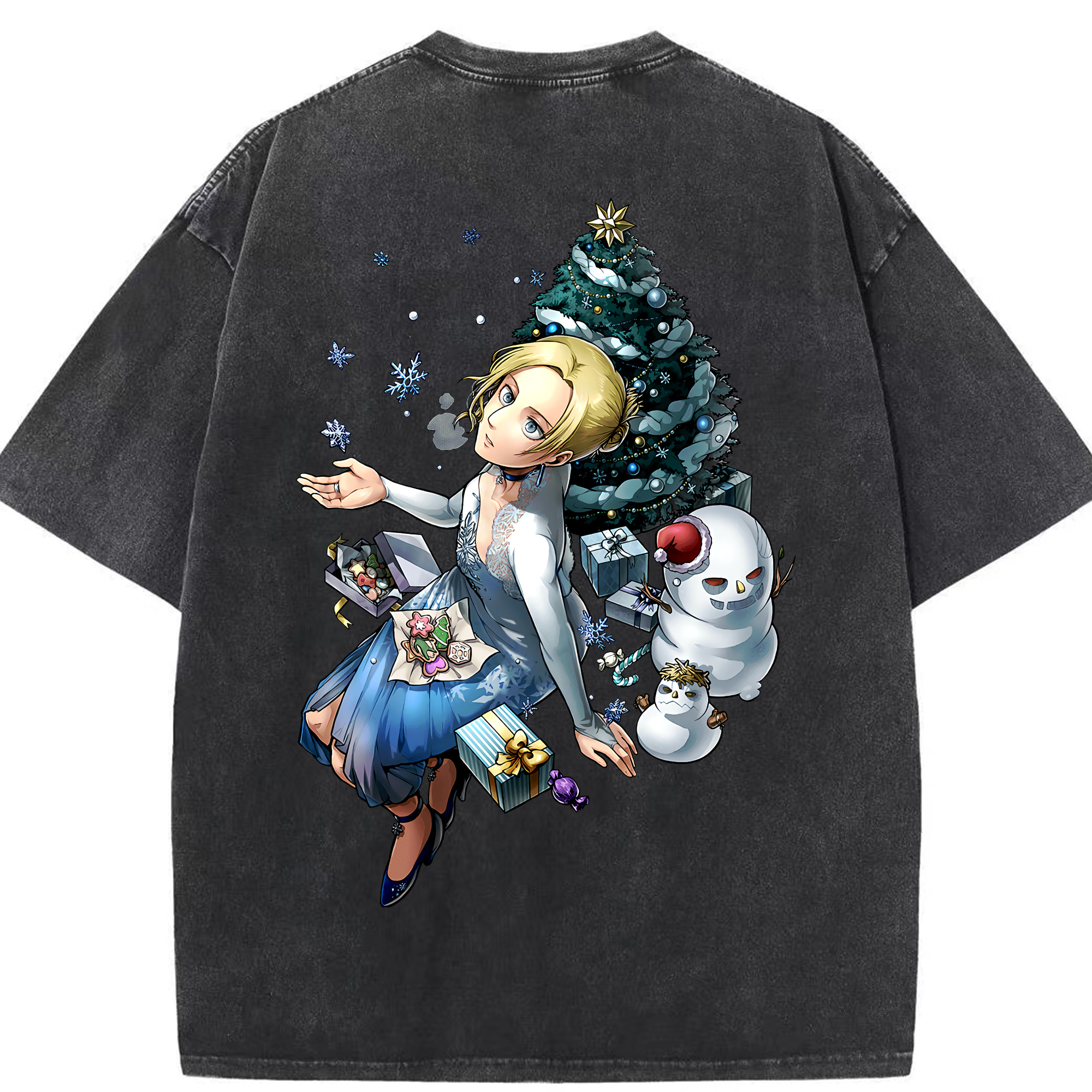 （画像用） 進撃の巨人 アニ・レオンハート Attack on Titan Annie Leonhart 綿100% ヴィンテージ風 半袖Tシャツ（背面プリント）