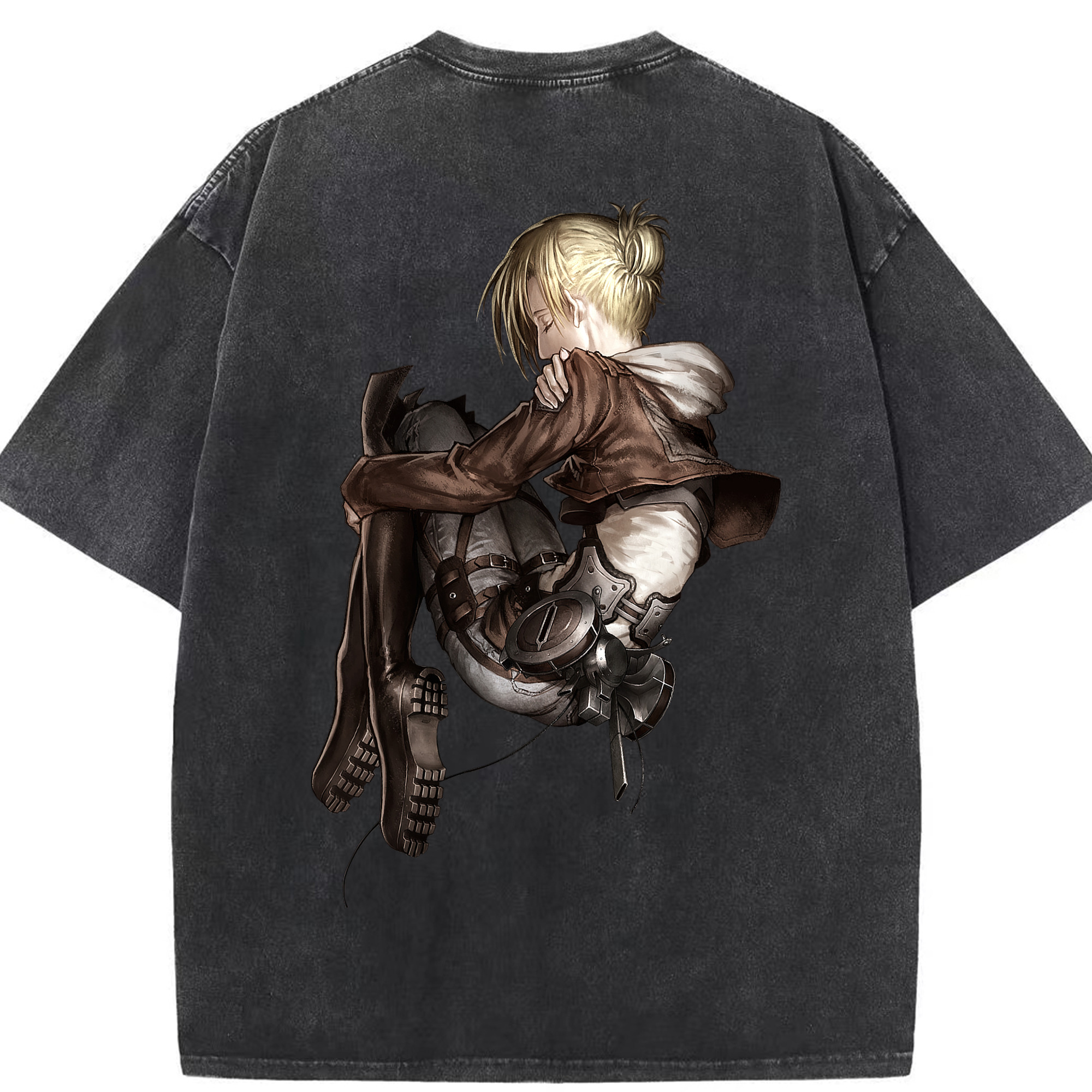 （画像用） 進撃の巨人 アニ・レオンハート Attack on Titan Annie Leonhart 綿100% ヴィンテージ風 半袖Tシャツ（背面プリント）