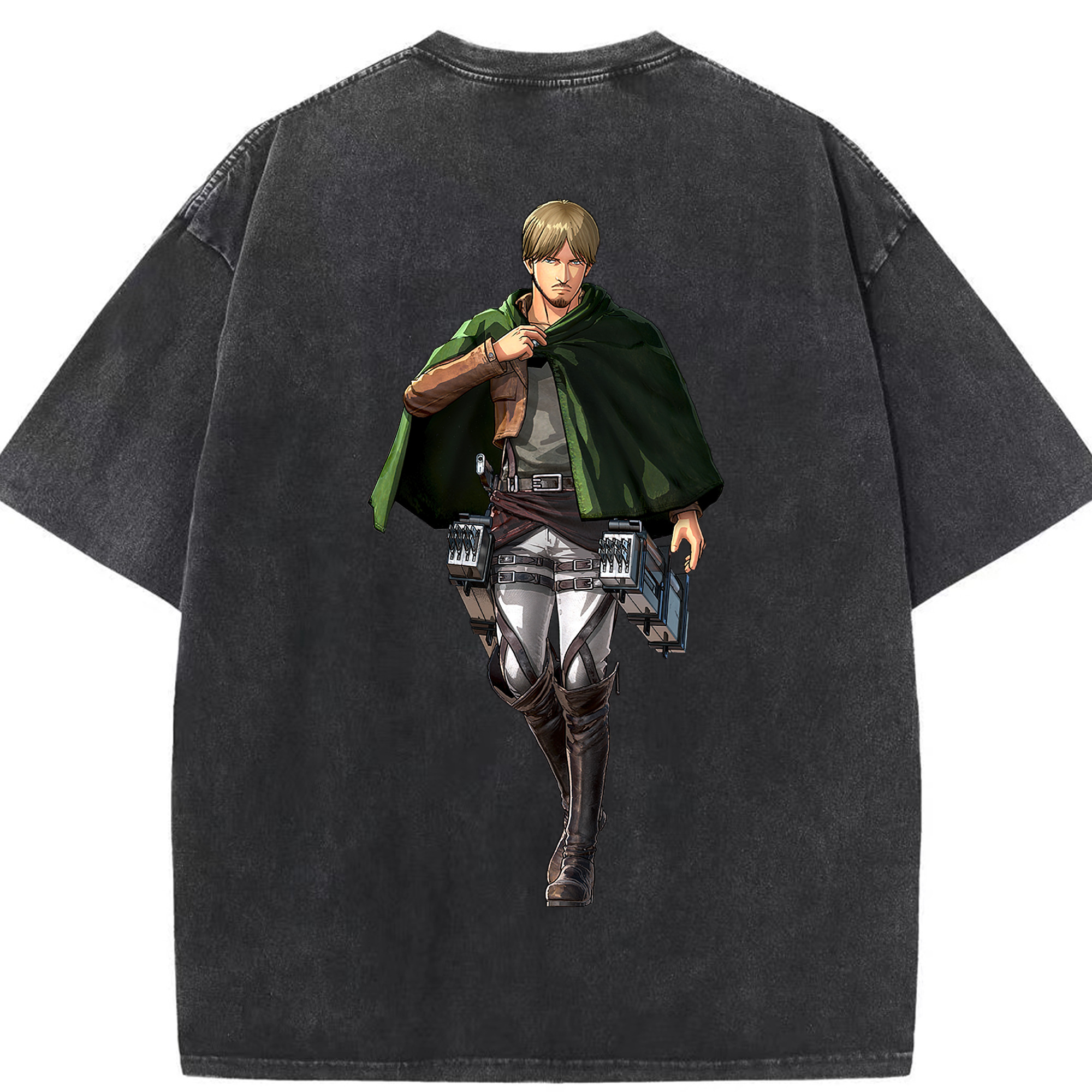 （画像用） 進撃の巨人 ミケ·ザカリアス Attack on Titan Mike Zakarius 綿100% ヴィンテージ風 半袖Tシャツ（背面プリント）