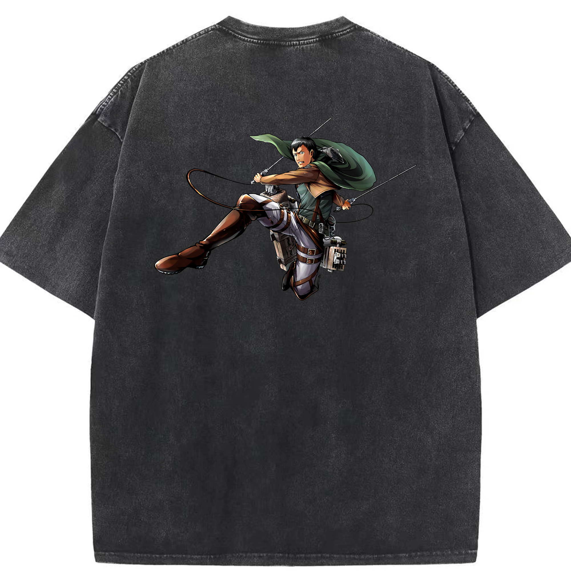 （画像用） 進撃の巨人 ベルトルト・フーバー Attack on Titan Bertholdt Hoover 綿100% ヴィンテージ風 半袖Tシャツ（背面プリント）
