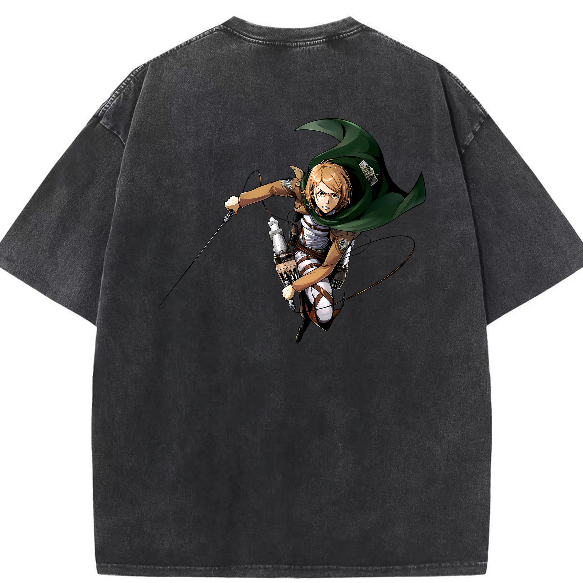 （画像用） 進撃の巨人 ペトラ·ラル Attack on Titan Petra Rall 綿100% ヴィンテージ風 半袖Tシャツ（背面プリント）