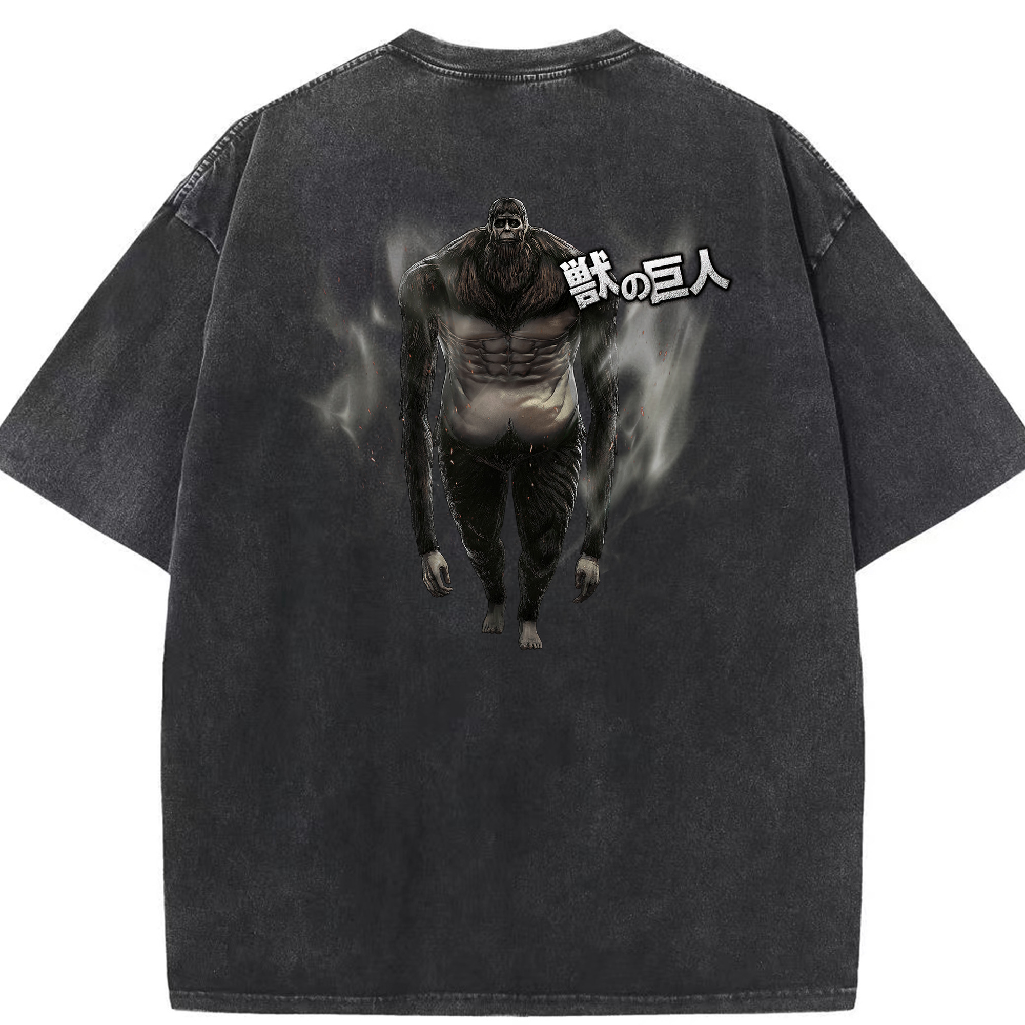 （画像用） 進撃の巨人 Attack on Titan 綿100% ヴィンテージ風 半袖Tシャツ（背面プリント）