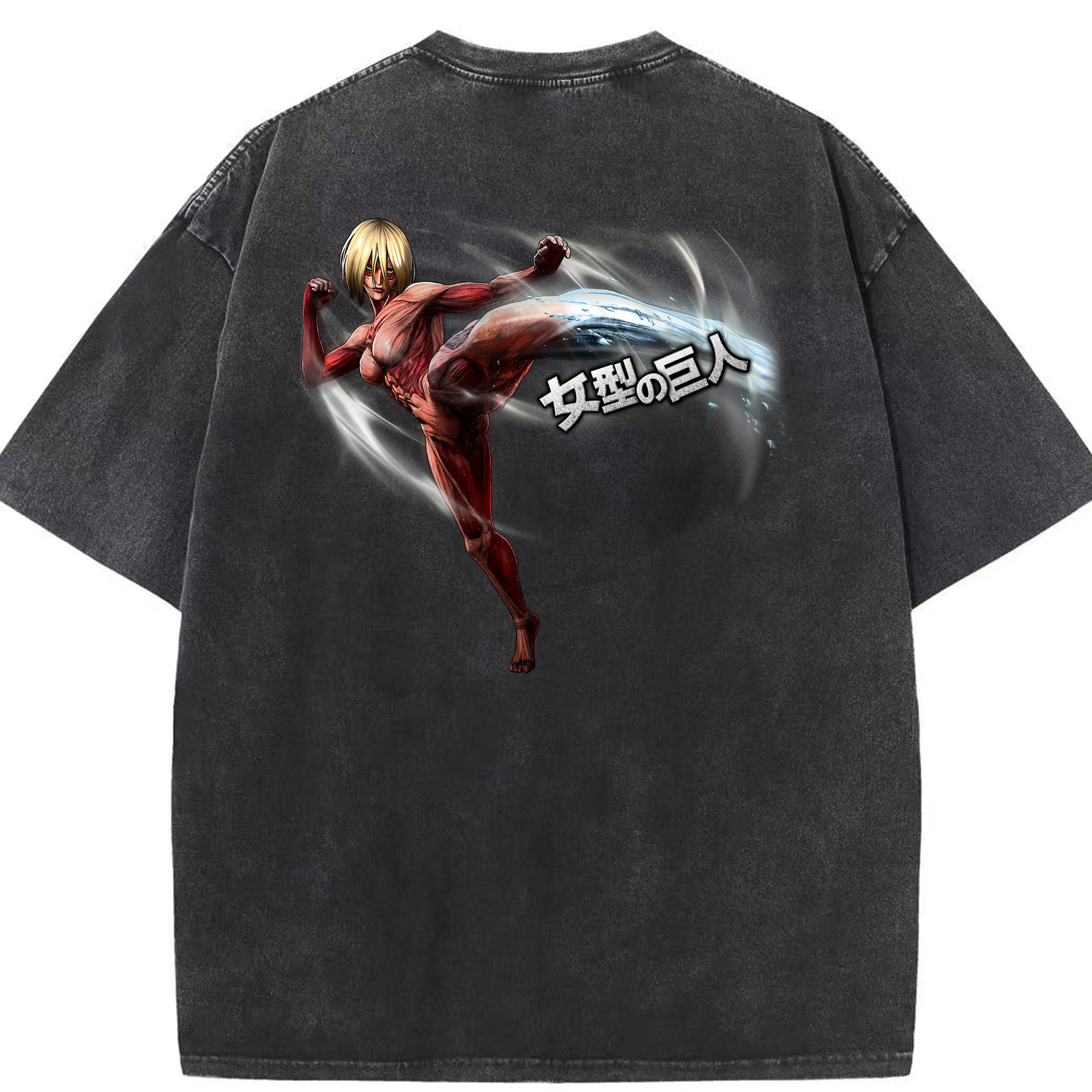 （画像用） 進撃の巨人 Attack on Titan 綿100% ヴィンテージ風 半袖Tシャツ（背面プリント）