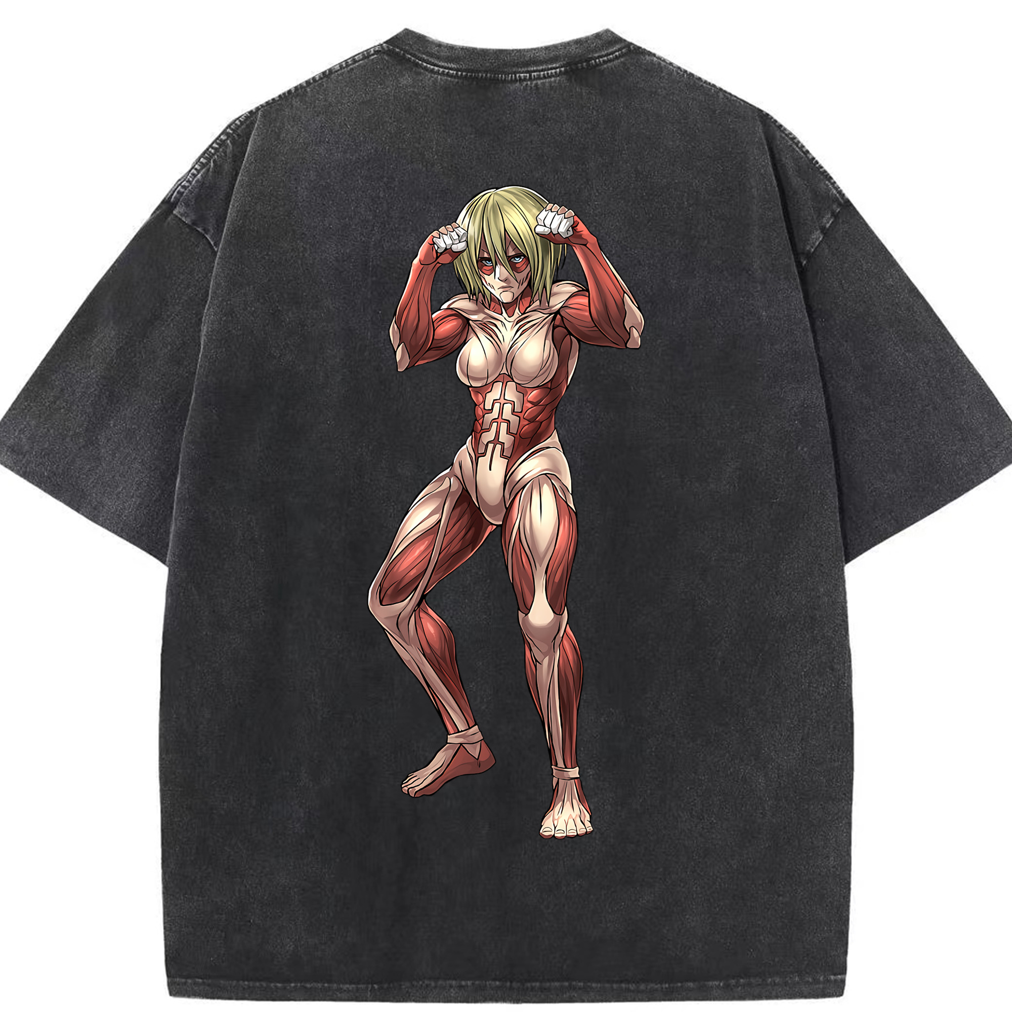 （画像用） 進撃の巨人 Attack on Titan 綿100% ヴィンテージ風 半袖Tシャツ（背面プリント）