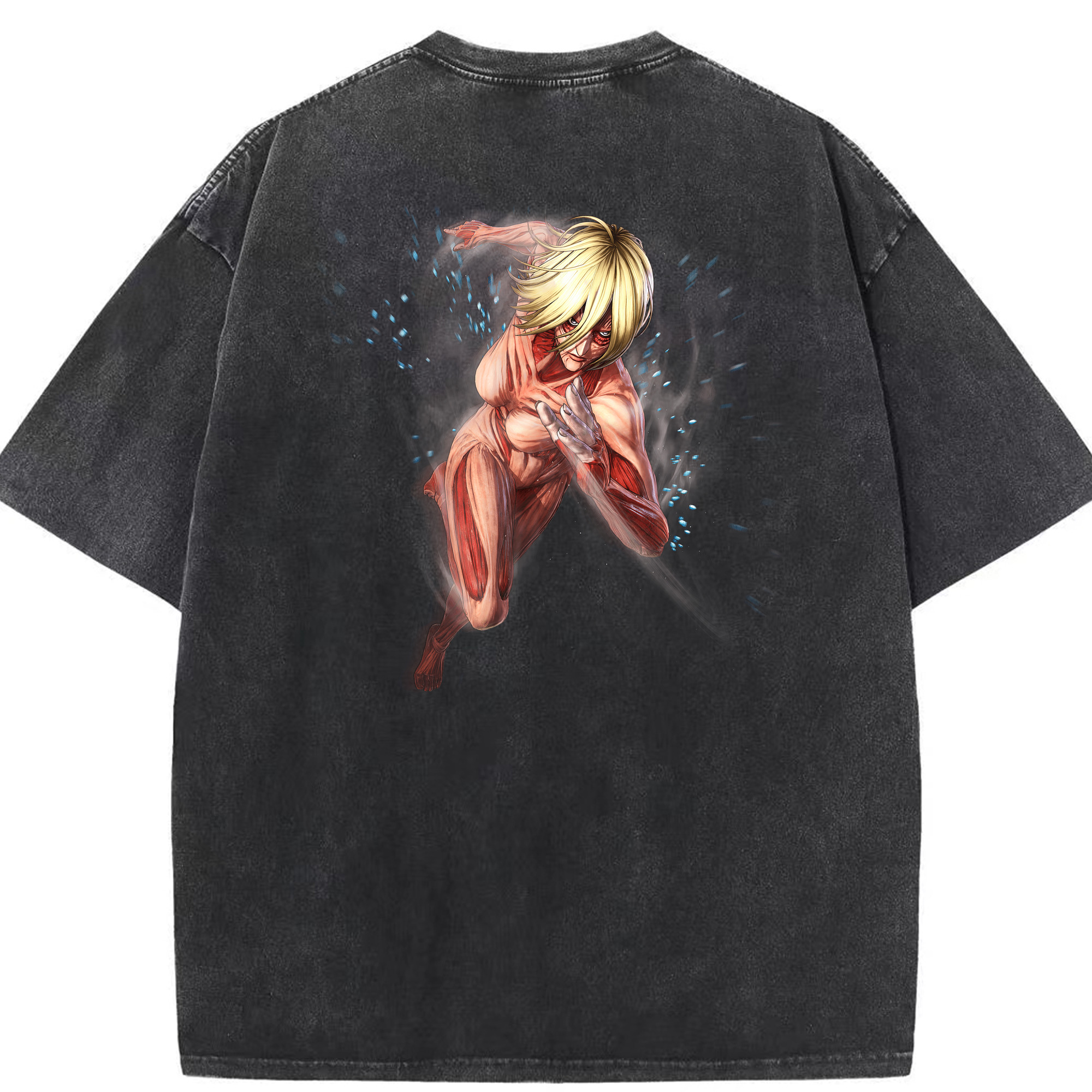 （画像用） 進撃の巨人 Attack on Titan 綿100% ヴィンテージ風 半袖Tシャツ（背面プリント）