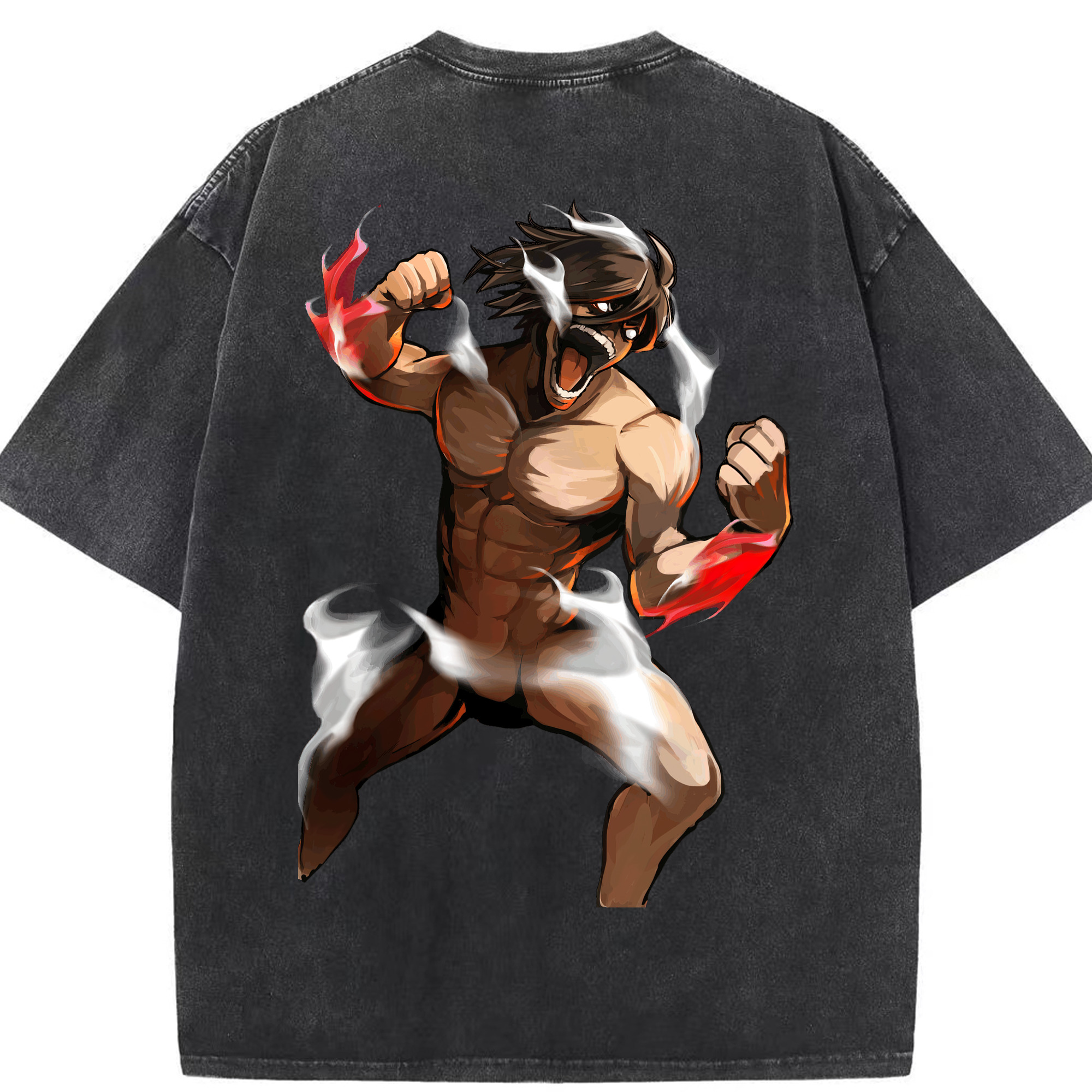 （画像用） 進撃の巨人 Attack on Titan 綿100% ヴィンテージ風 半袖Tシャツ（背面プリント）